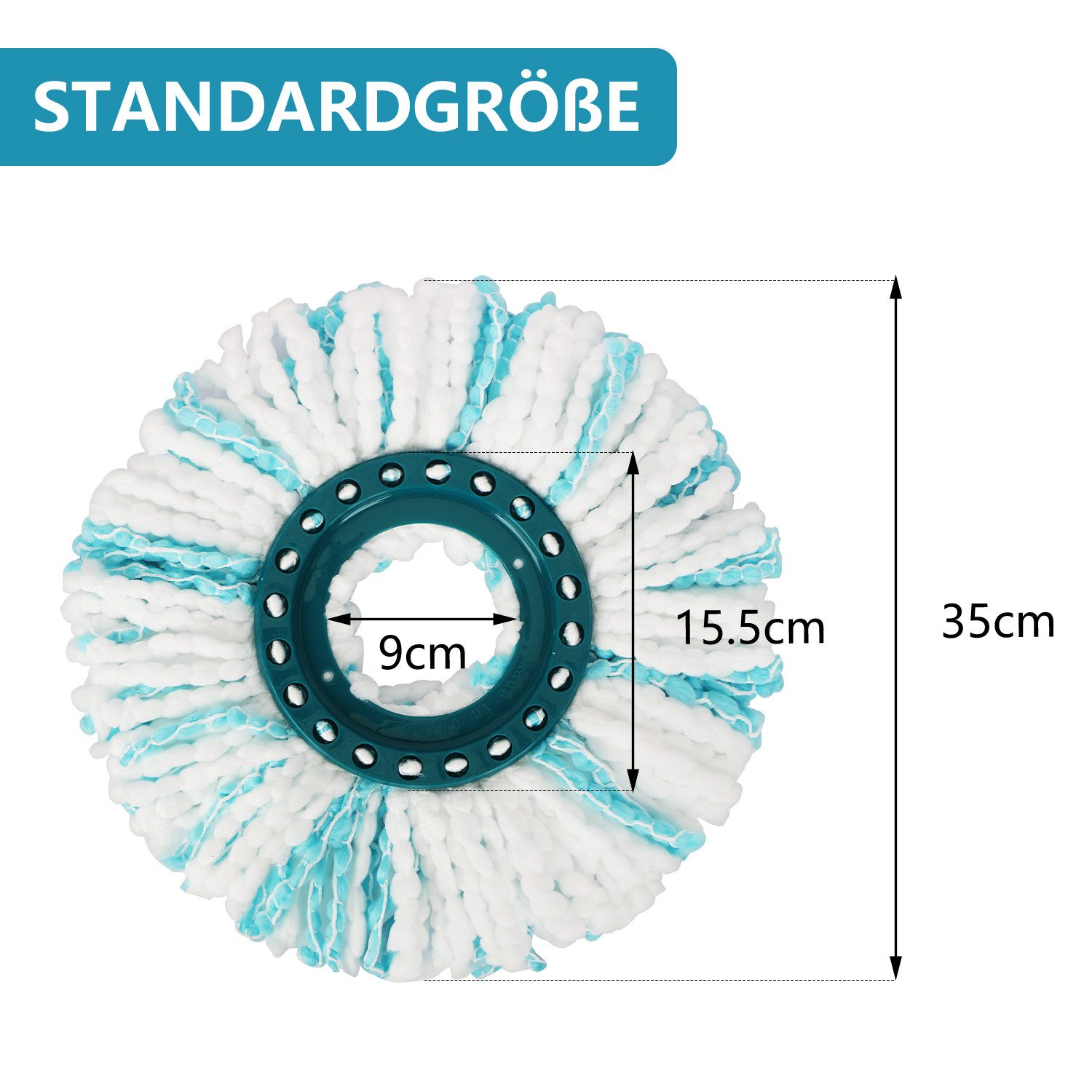 OSTWOLKE Wischmopp Ersatzkopf Moppaufsatz Moppkopf für Leifheit 360° Rotating Spin Mop