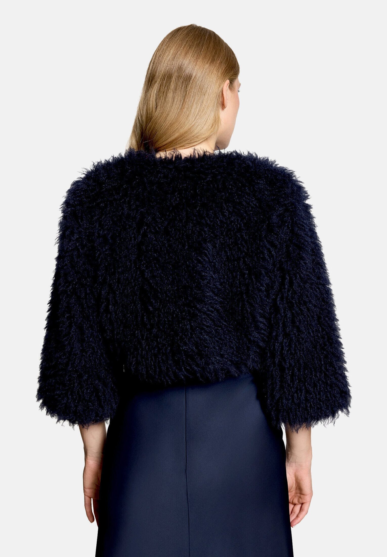 Vera Mont Fellimitatjacke Damen mit Rundhalsausschnitt