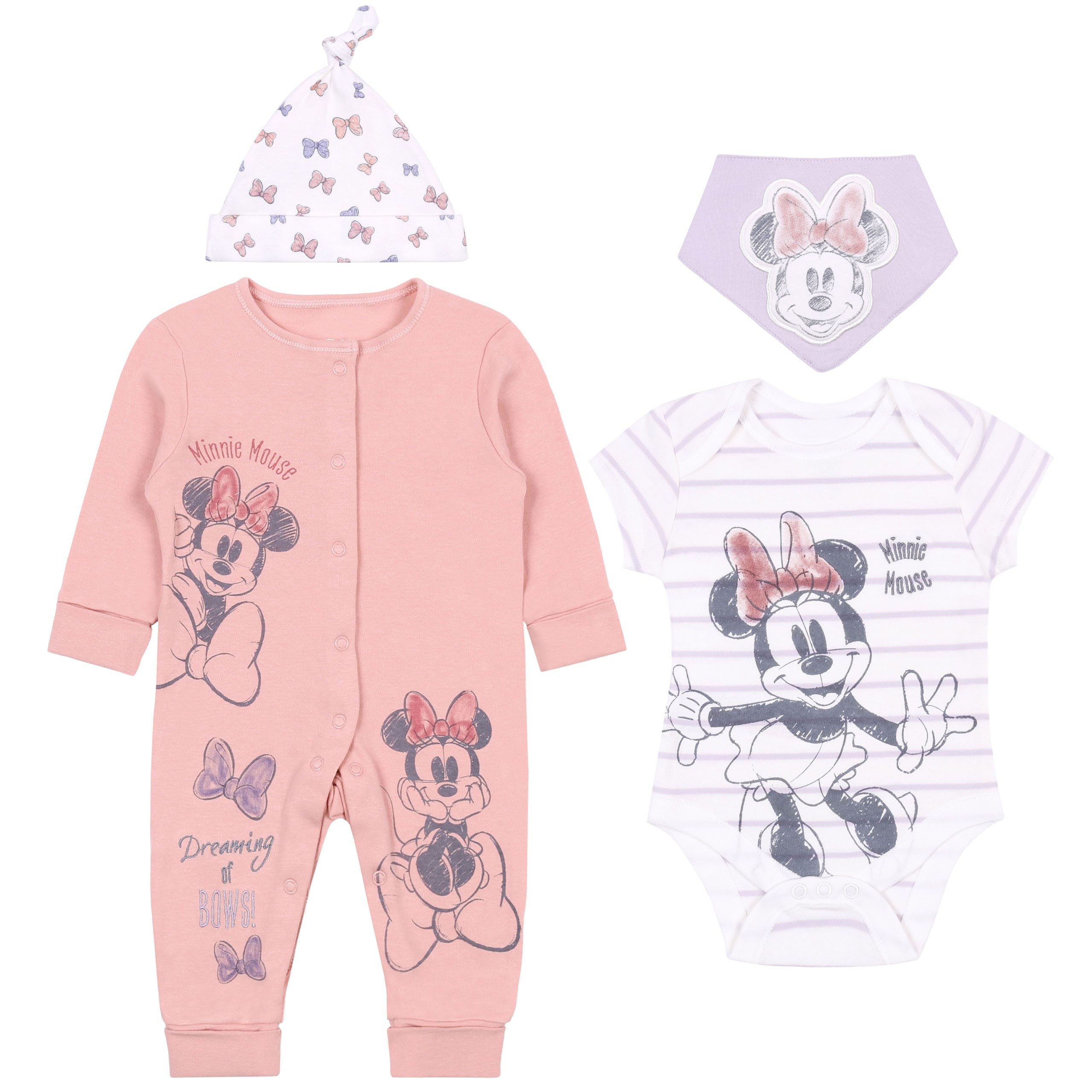 Body Pink-violettes Baby-Set Minnie Maus DISNEY 6-9 Monate