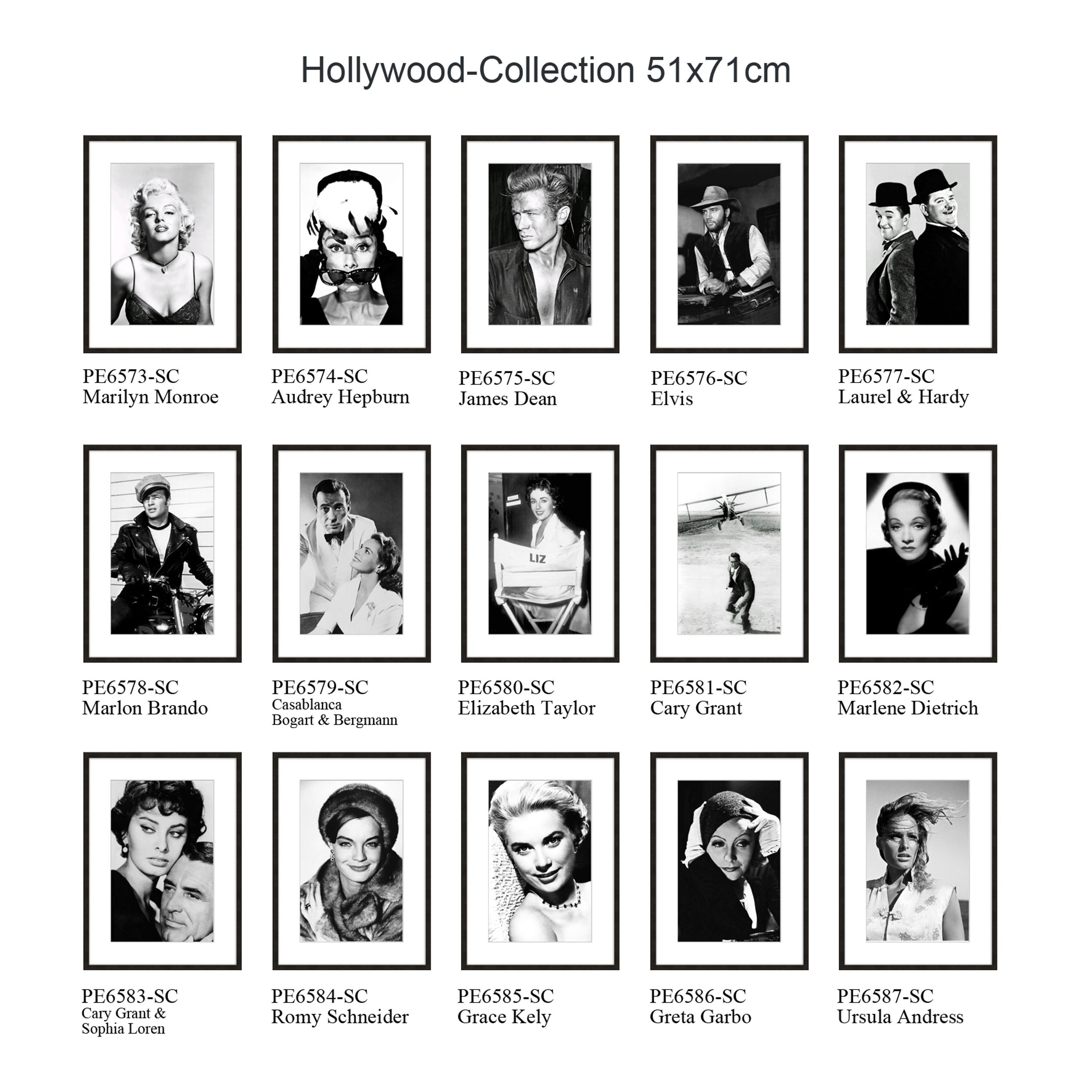 Bild Bild Laurel / und Dick Poster / Film-Stars: Laurel schwarz-weiß artissimo & mit 51x71cm Hardy & / Rahmen Rahmen Hardy, mit gerahmt Doof