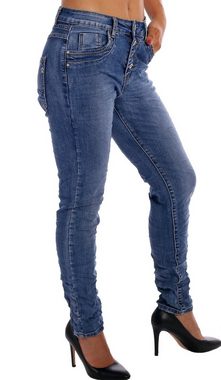 Charis Moda Bootcut-Jeans Baggy Four Button 5 Pocket Style