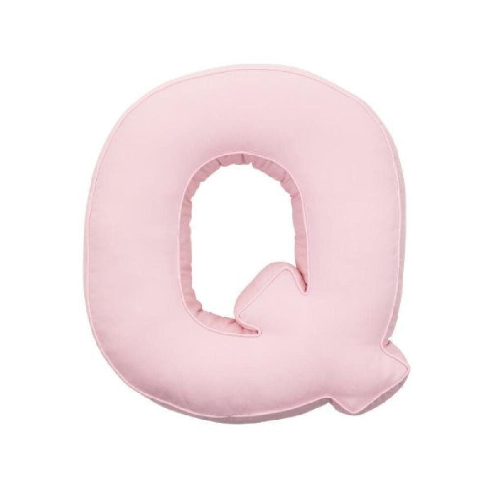Kinderdecke Buchstabenkissen Baumwolle Q Rosa (40cm), Betty's Home