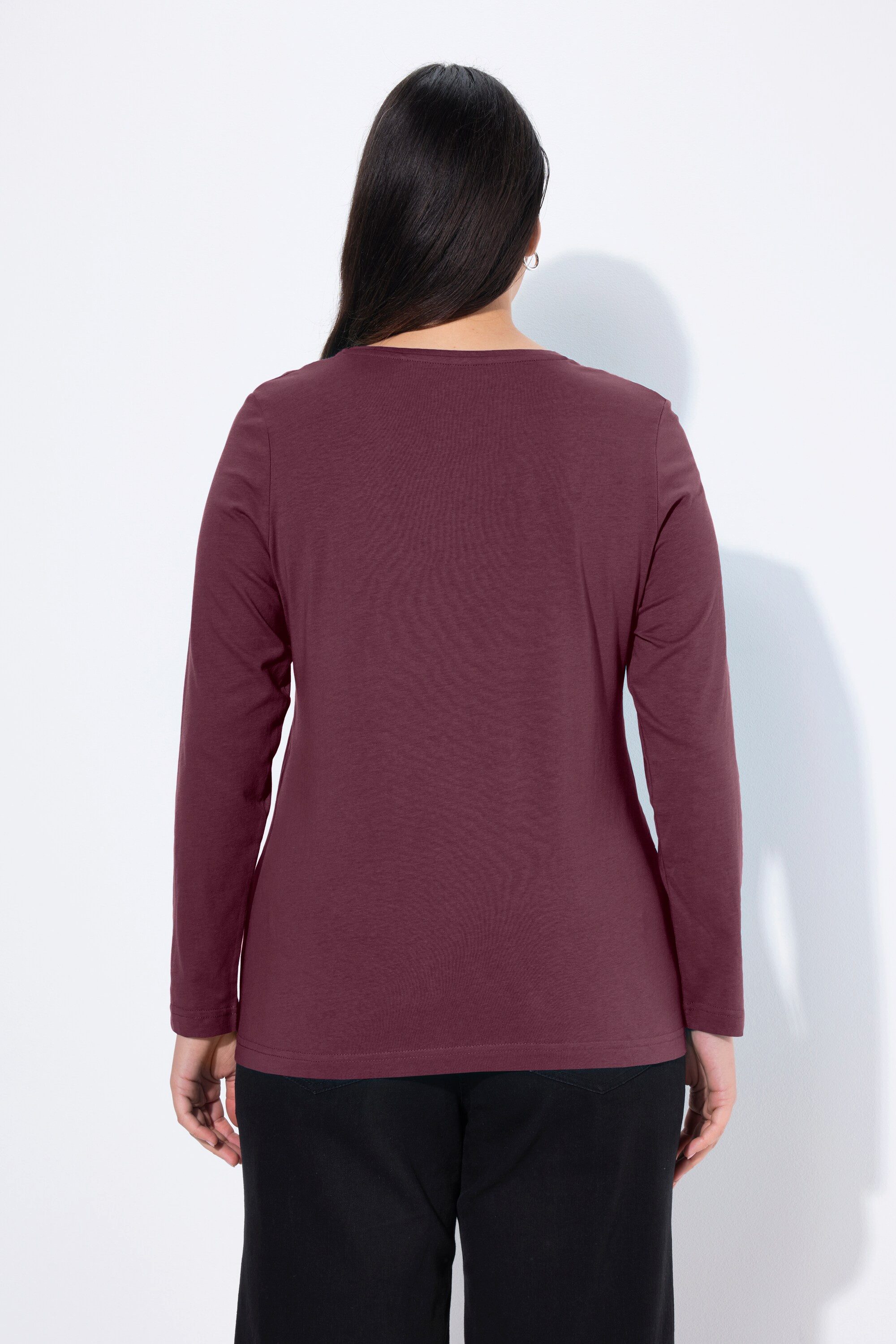 Ulla Popken T-Shirt Shirt Slim Rundhalsausschnitt Langarm – Bild 3 von 5