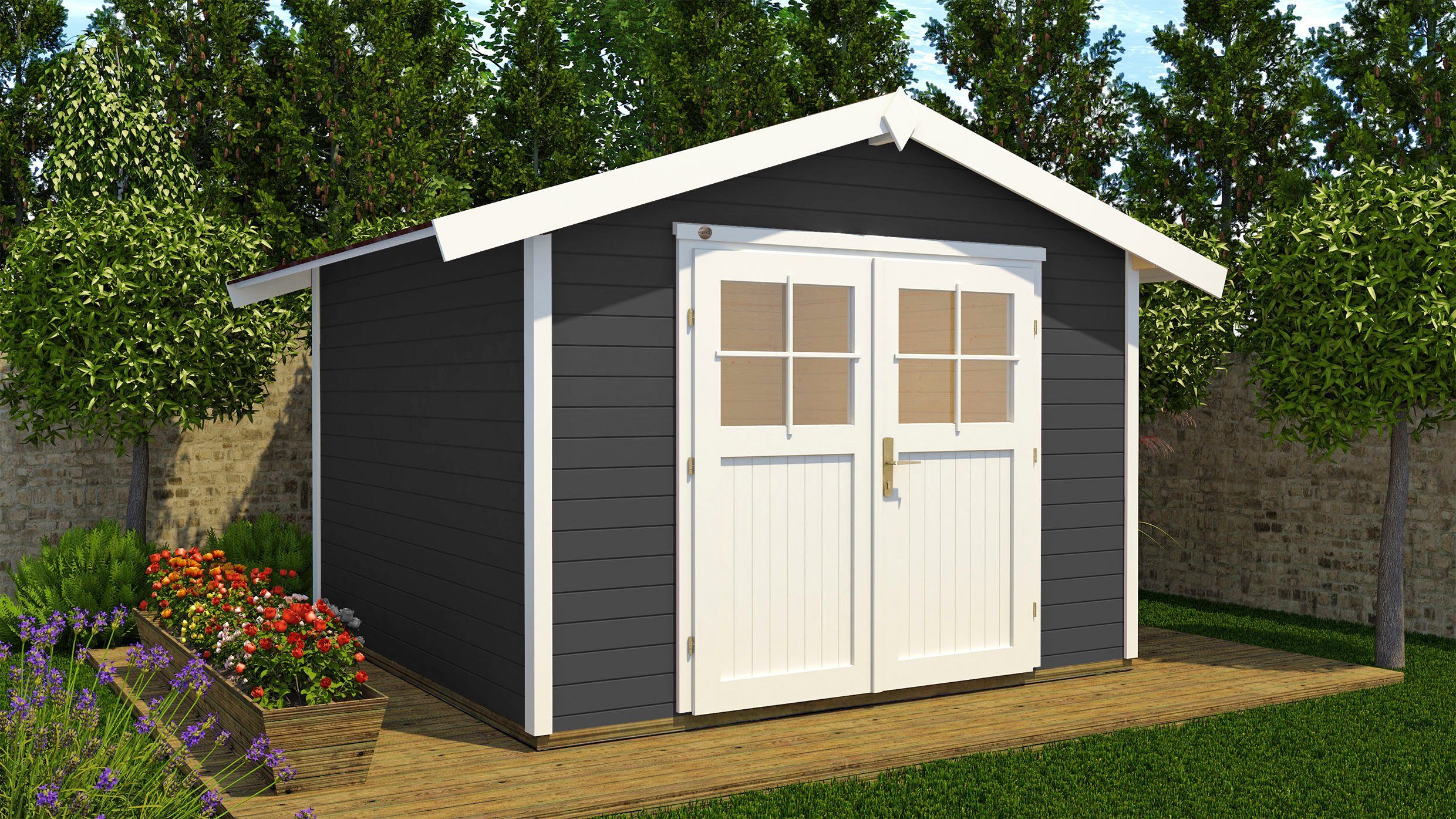 weka Gartenhaus 122 Gr.2 anthrazit, BxT:...