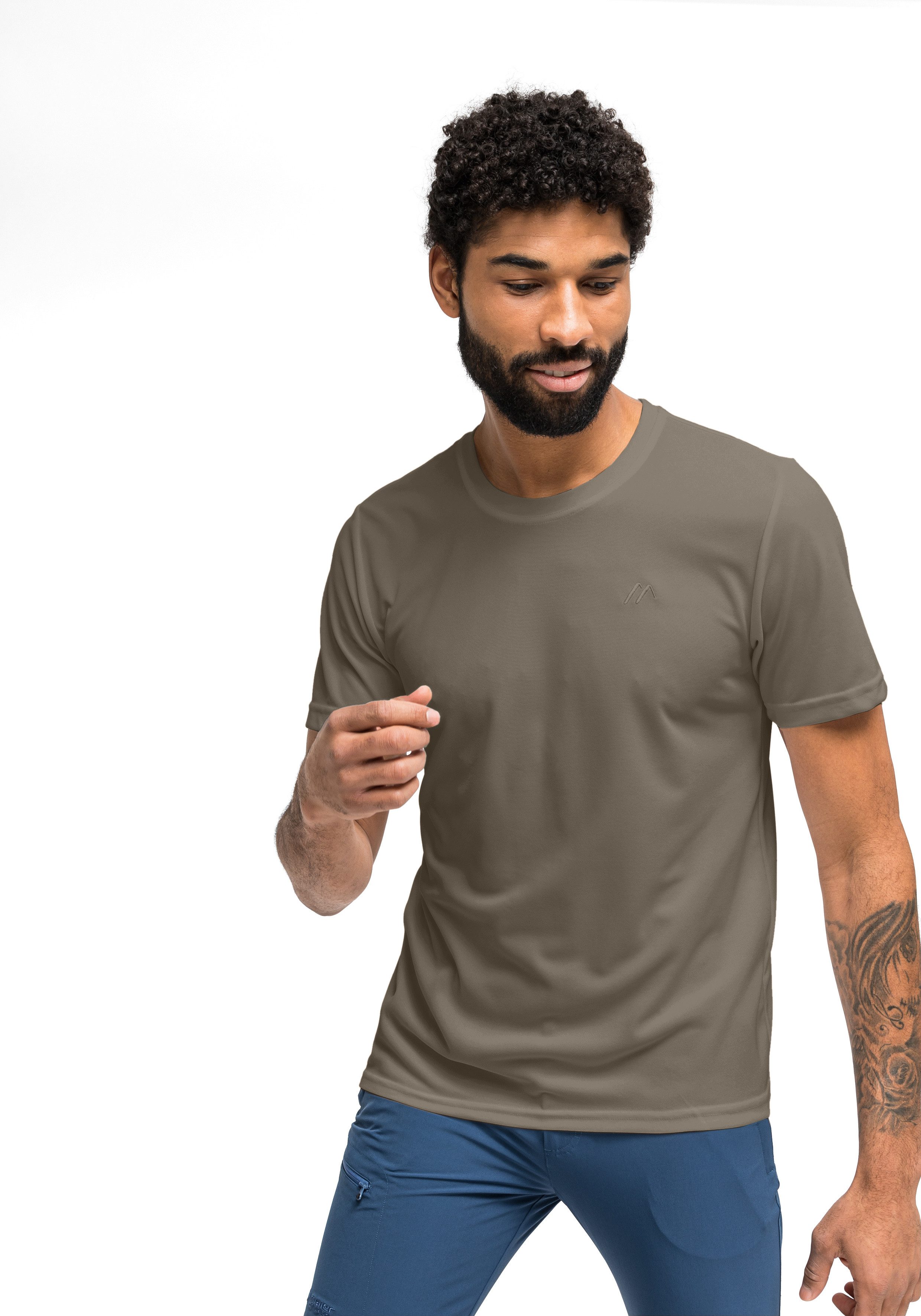 Maier Sports T-Shirt Walter Herren Kurzarmshirt, leichtes Sommer Funktionsshirt, Rundhals, Reg Fit