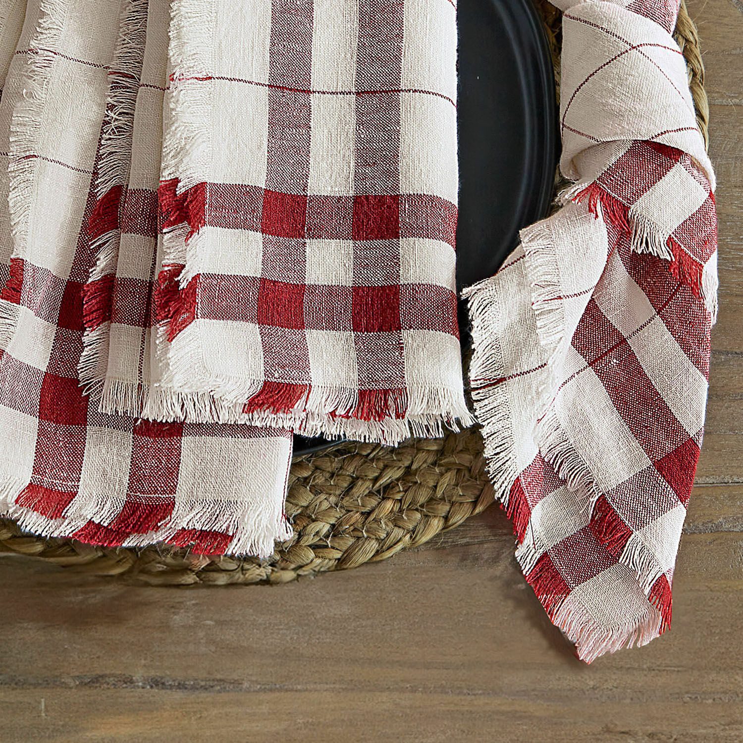 Mirabeau Stoffserviette Serviette 4er Set Zarella creme/rot