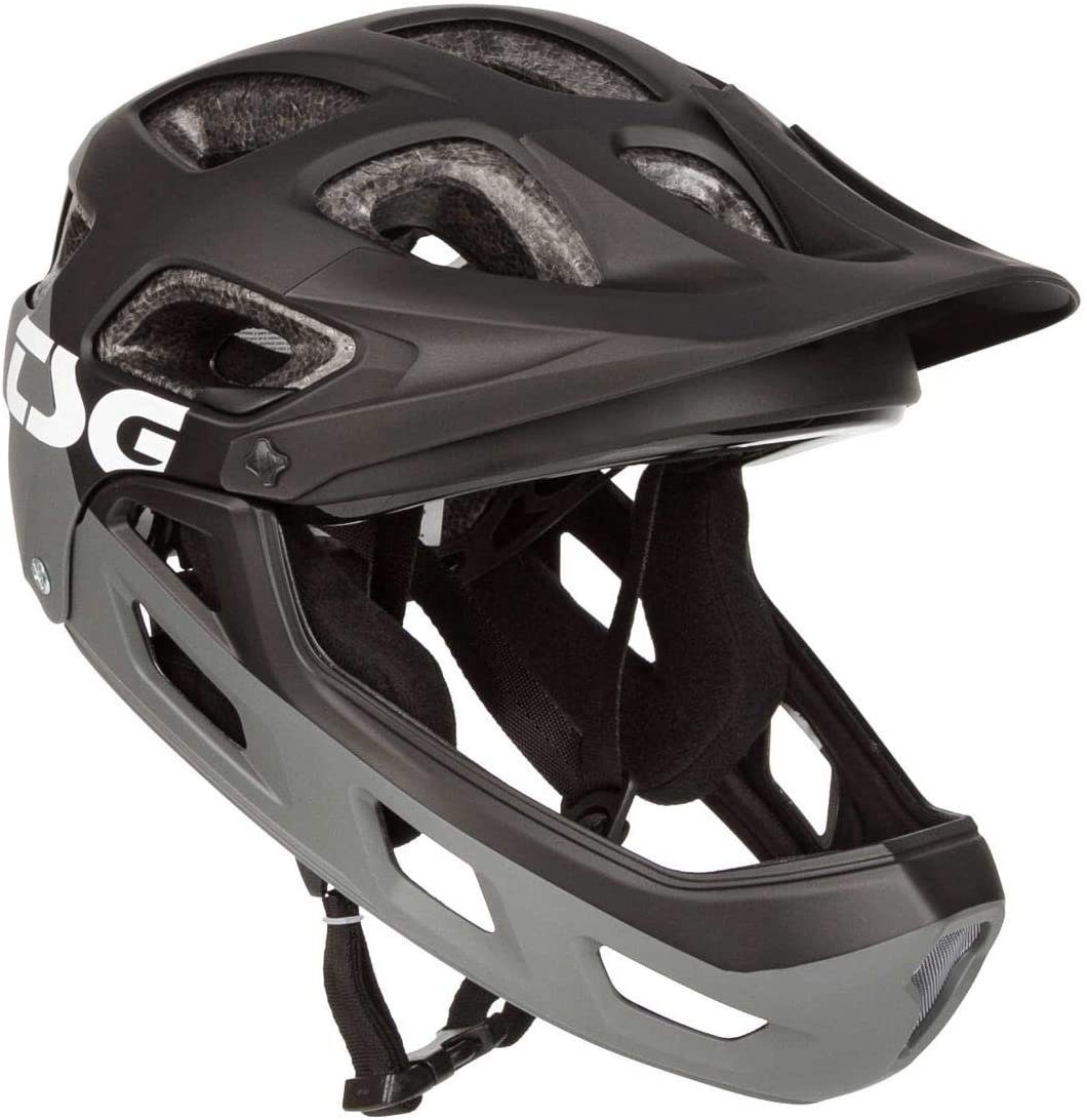 TSG Fahrradhelm TSG Seek Youth FR Kinder Full Face Helm grau/schwarz XXS/XS (52-54cm)