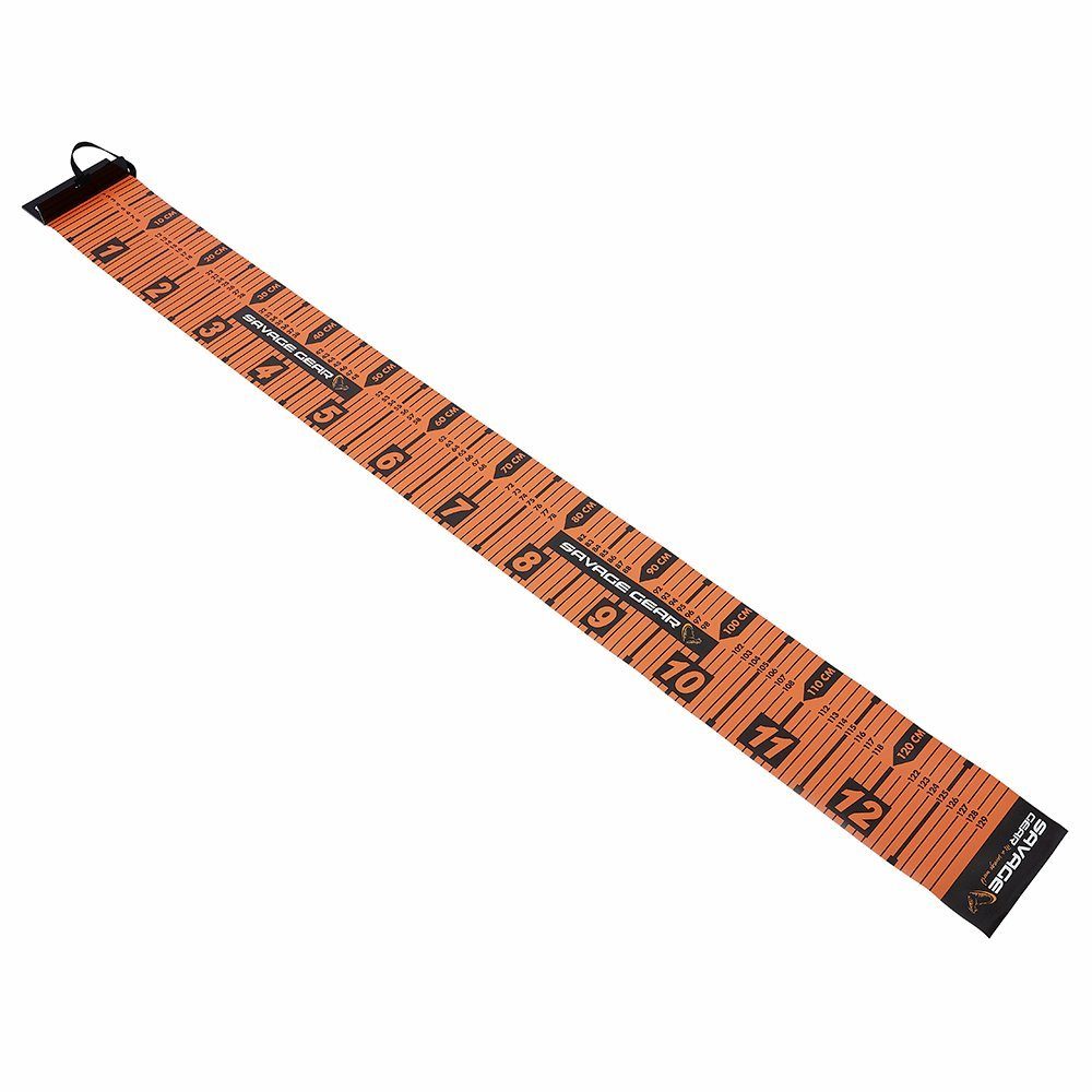 Savage Gear Angelkescher Measure Up Roll 130 x 13cm Fish Scale Tape Fisch Maßband Mess Matte, Leicht zu reinigendes PVC-Gewebe