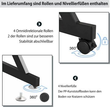 Dripex Arbeitstisch Computertisch mit Rollen Z-förmiger Schreibtisch