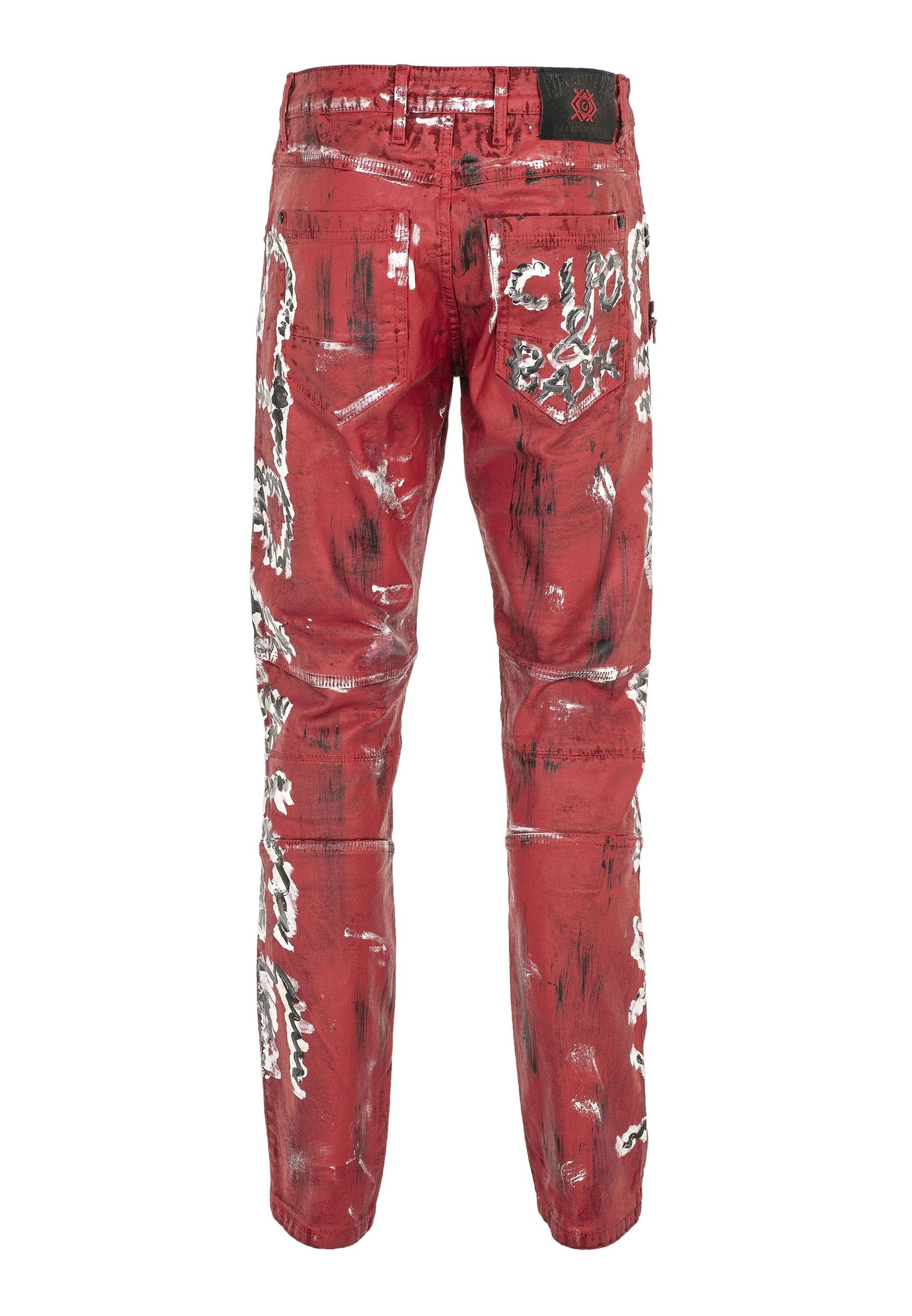 Cipo & Baxx Slim-fit-Jeans DENIM Röhrenjeans mit Farbbeschichtung, CD608