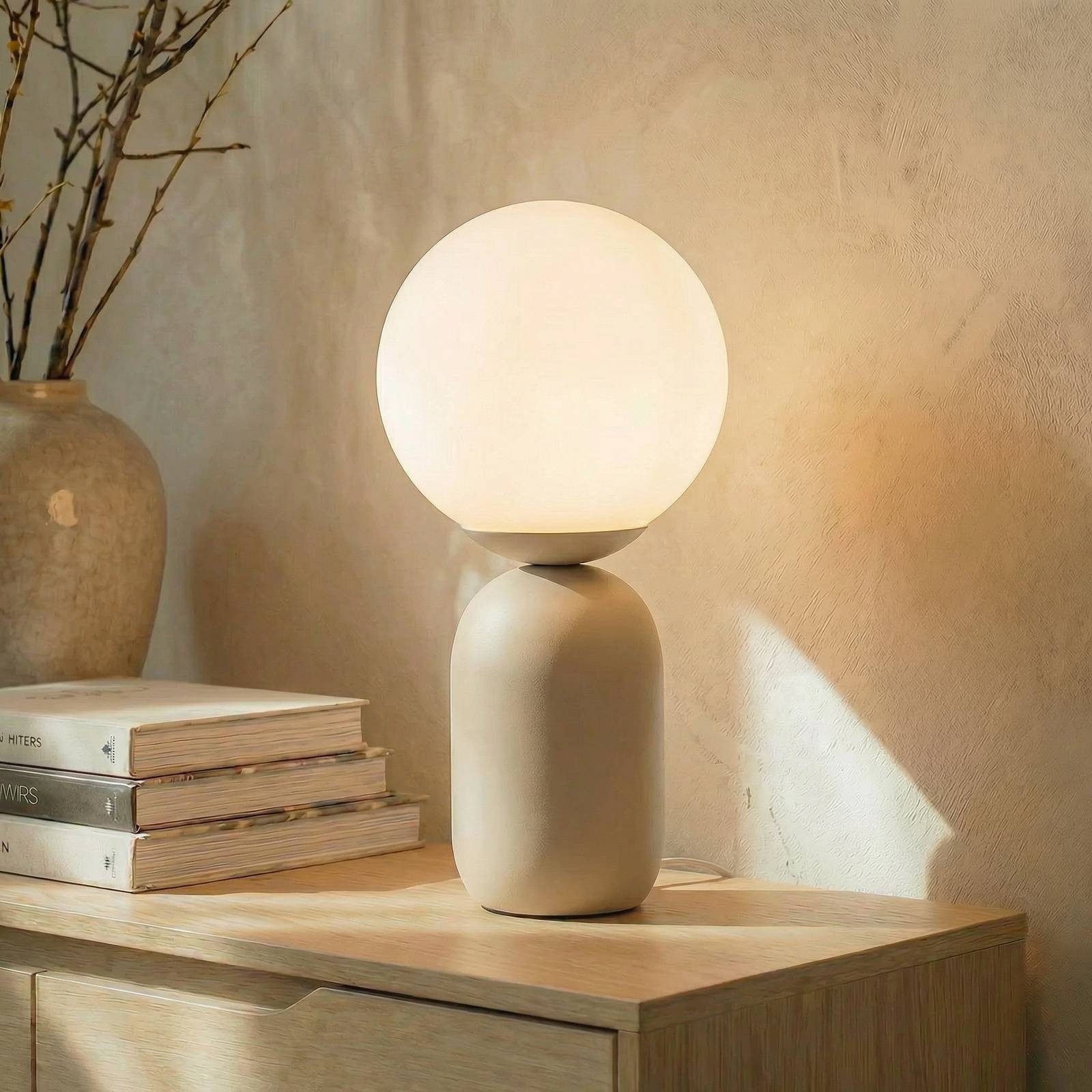 Lindby Tischleuchte Lennes, Glas Weiß IP21, 1 x 15 W LED