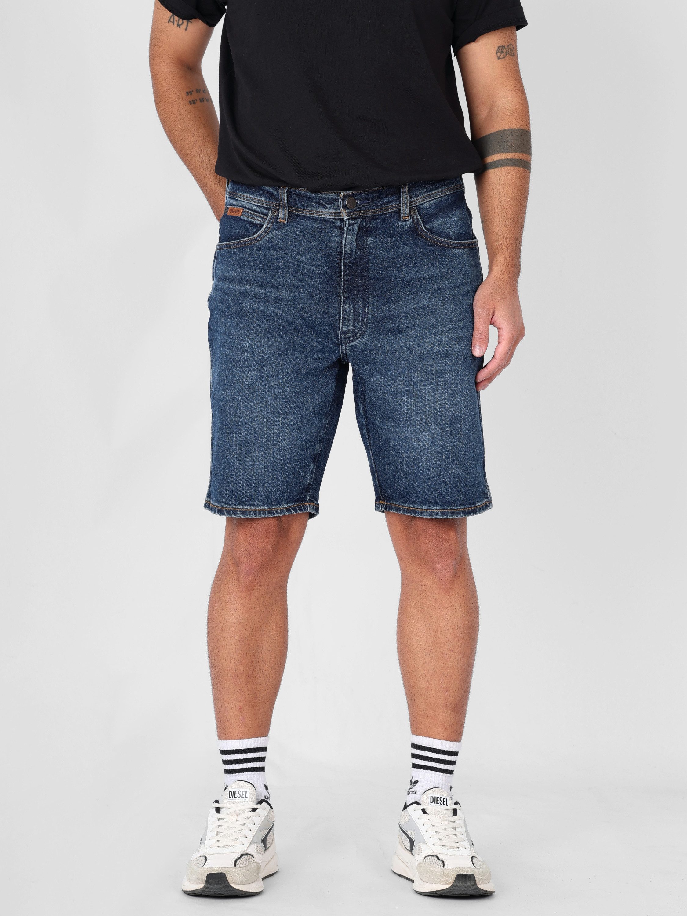 Wrangler Jeansshorts Regular Fit, Stretch Denim - TEXAS SHORTS Leichter Denim