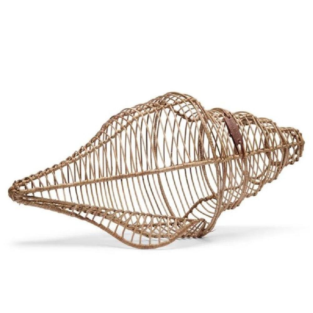 Skulptur Muschel Rustic Rivièra Maison Rattan Seashell Triton Dekorationsobjekt