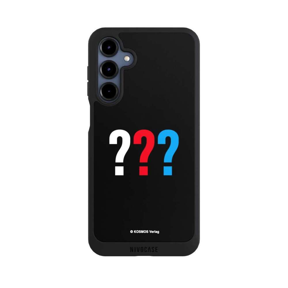NIVOCASE Handyhülle Die drei ??? Logo Offizielles Lizenzprodukt Drei Fragezeichen Logo, Samsung Galaxy A16 5G Handyhülle Hülle NIVOpure Case Schwarz