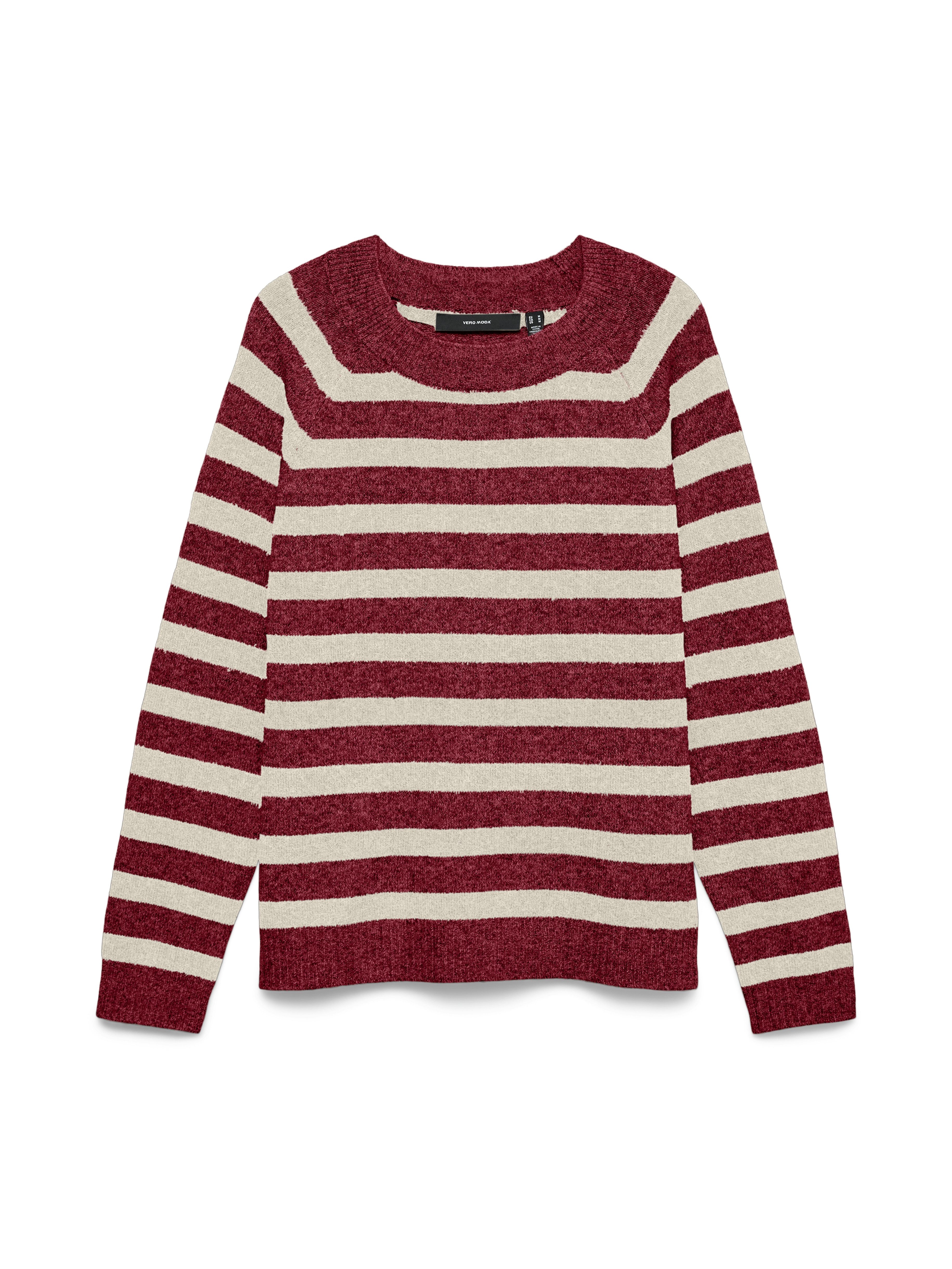Vero Moda Rundhalspullover VMDOFFY LS O-NECK BLOUSE GA NOOS Materialmix, regular fit