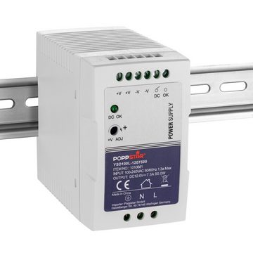 Poppstar Ultra-Slim Netzteil für Hutschiene 24V DC 2,5 A 60 W Hutschienen-Netzteil (DIN Rail Netzteil 24V 2,5A / Trafo für Hutschienen 40x100x92mm)