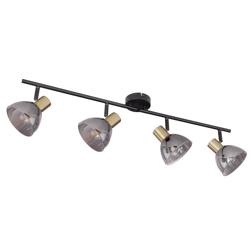 GLOBO LIGHTING Deckenleuchte, Leuchtmittel nicht inklusive, Deckenstrahler 4 flammig Deckenlampe Retro schwarz