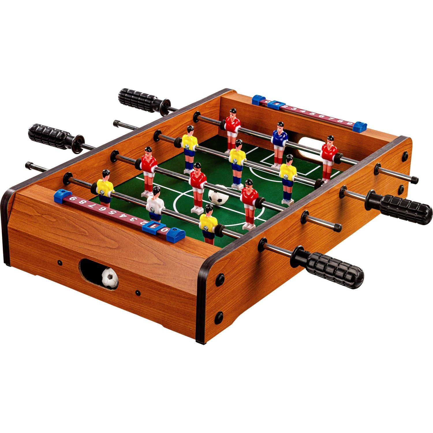GAMES PLANET Mini-Tischkicker Mini Kicker Tischfußball „Dundee“, Tischkicker, Maße: 51x31x8 cm, Gewicht: 2,6 kg, 4 Dekorvarianten
