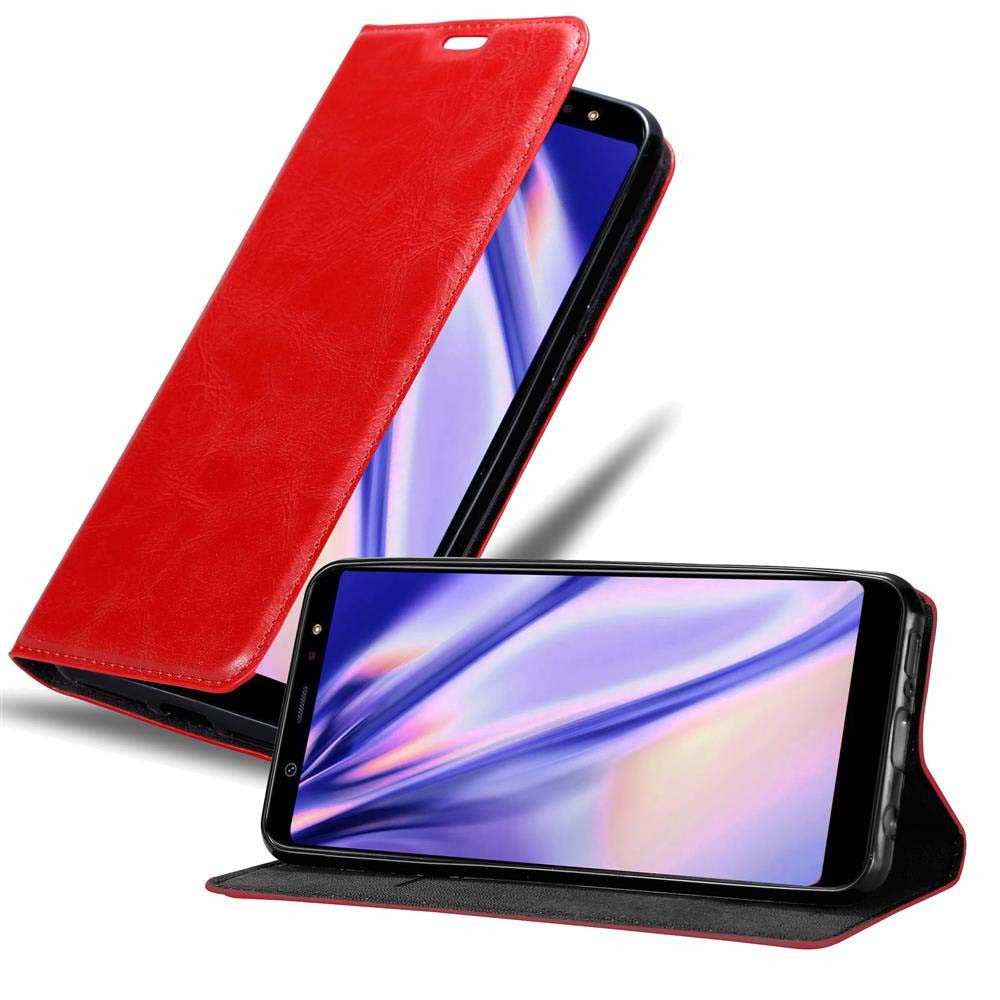 Cadorabo Handyhülle für Samsung Galaxy A6 PLUS 2018 Hülle Samsung Galaxy A6 PLUS 2018, Hülle Schutzhülle mit Standfunktion, Magnetverschluss und Kartenfach