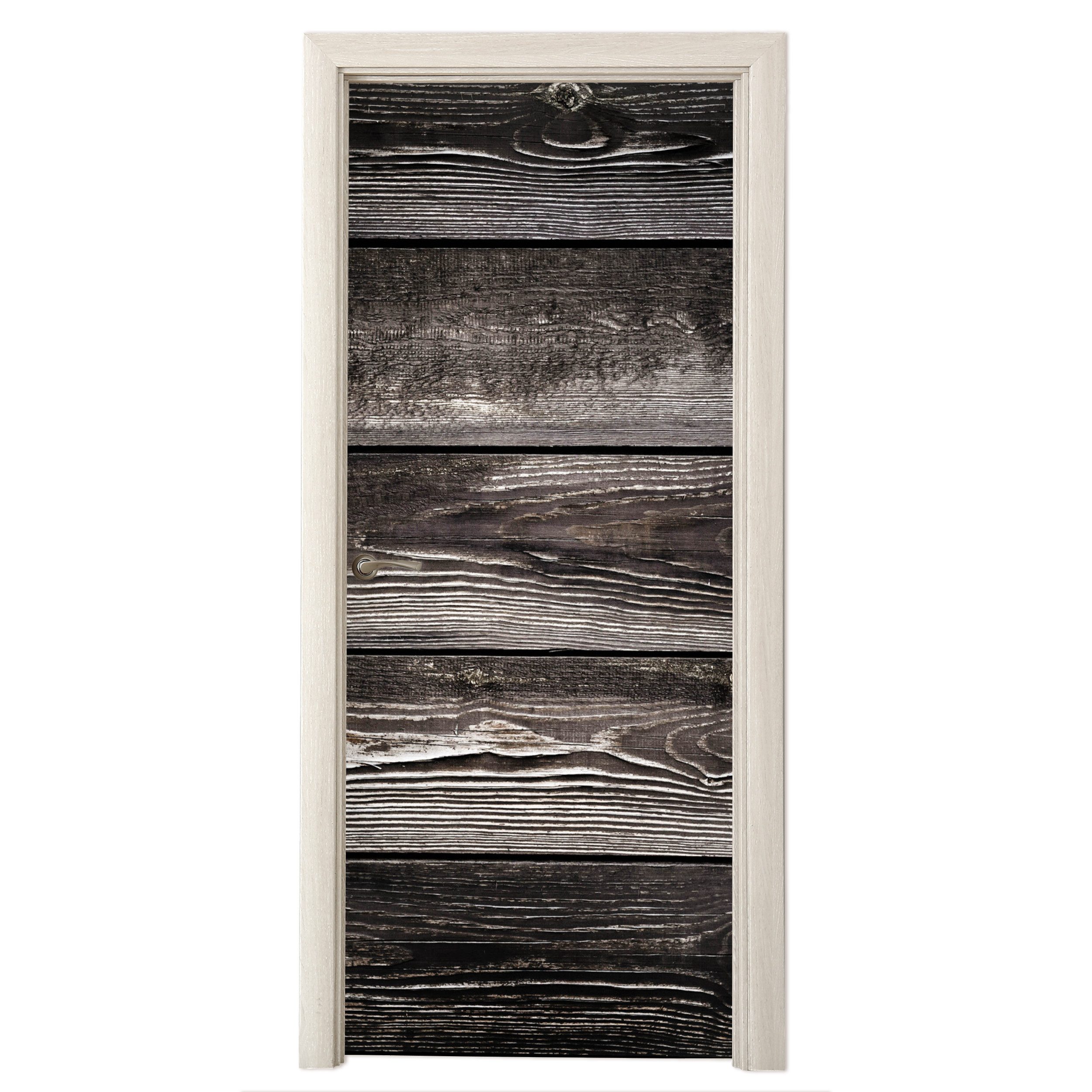 MuchoWow Türtapete Retro - Regale - Holz - Robust, Matt, bedruckt, (1 St), Selbstklebende Tapete, Folie für Möbel, 70x215 cm