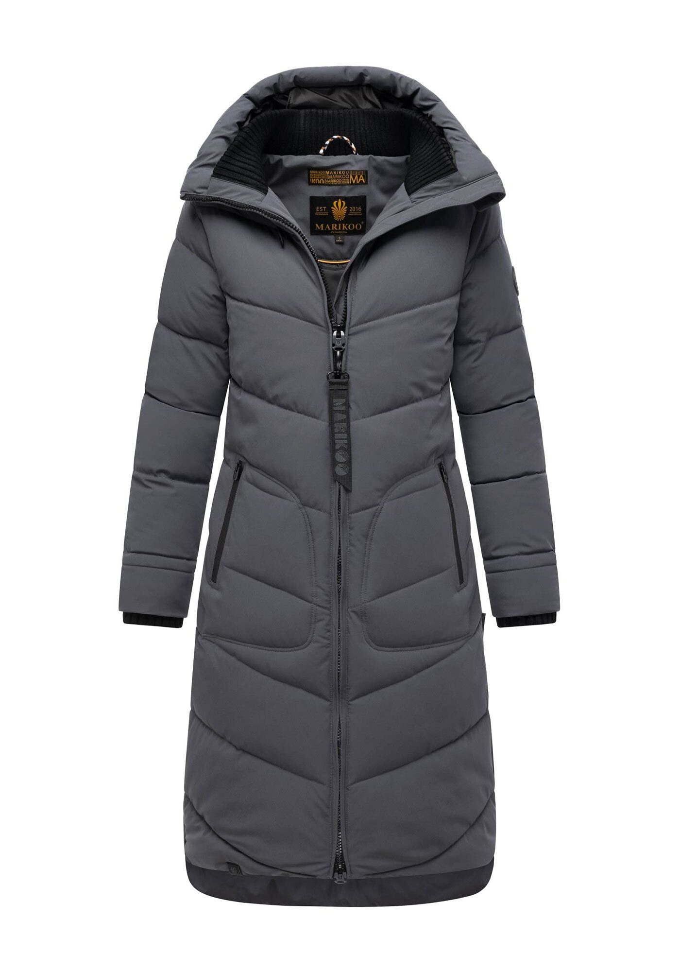 Marikoo Winterjacke Benikoo langer Winter Mantel gesteppt – Bild 4 von 5