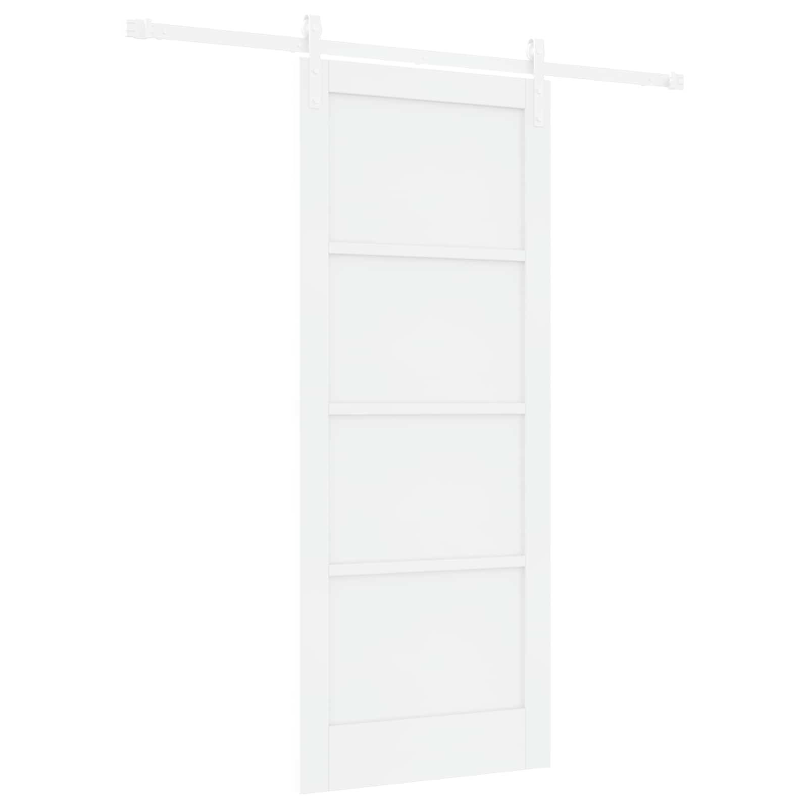 vidaXL Haustür Schiebetür Weiß 83 x 202 cm Massives Kiefernholz (1-St)