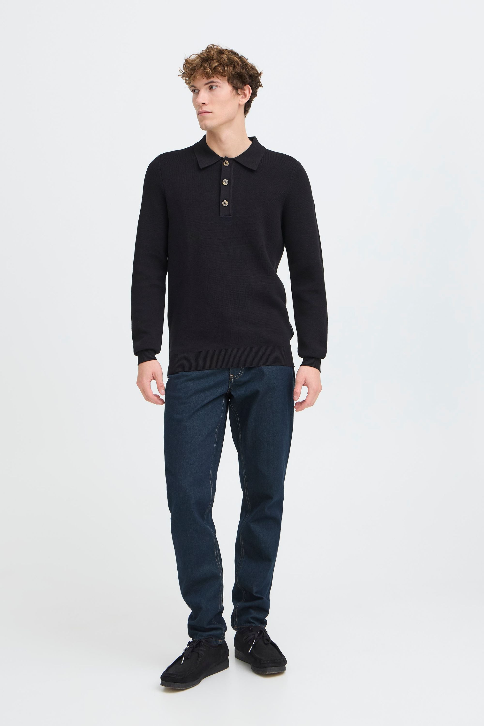 Casual Friday Strickpullover CFAbel Modischer Feinstrickpullover mit Polo-Kragen