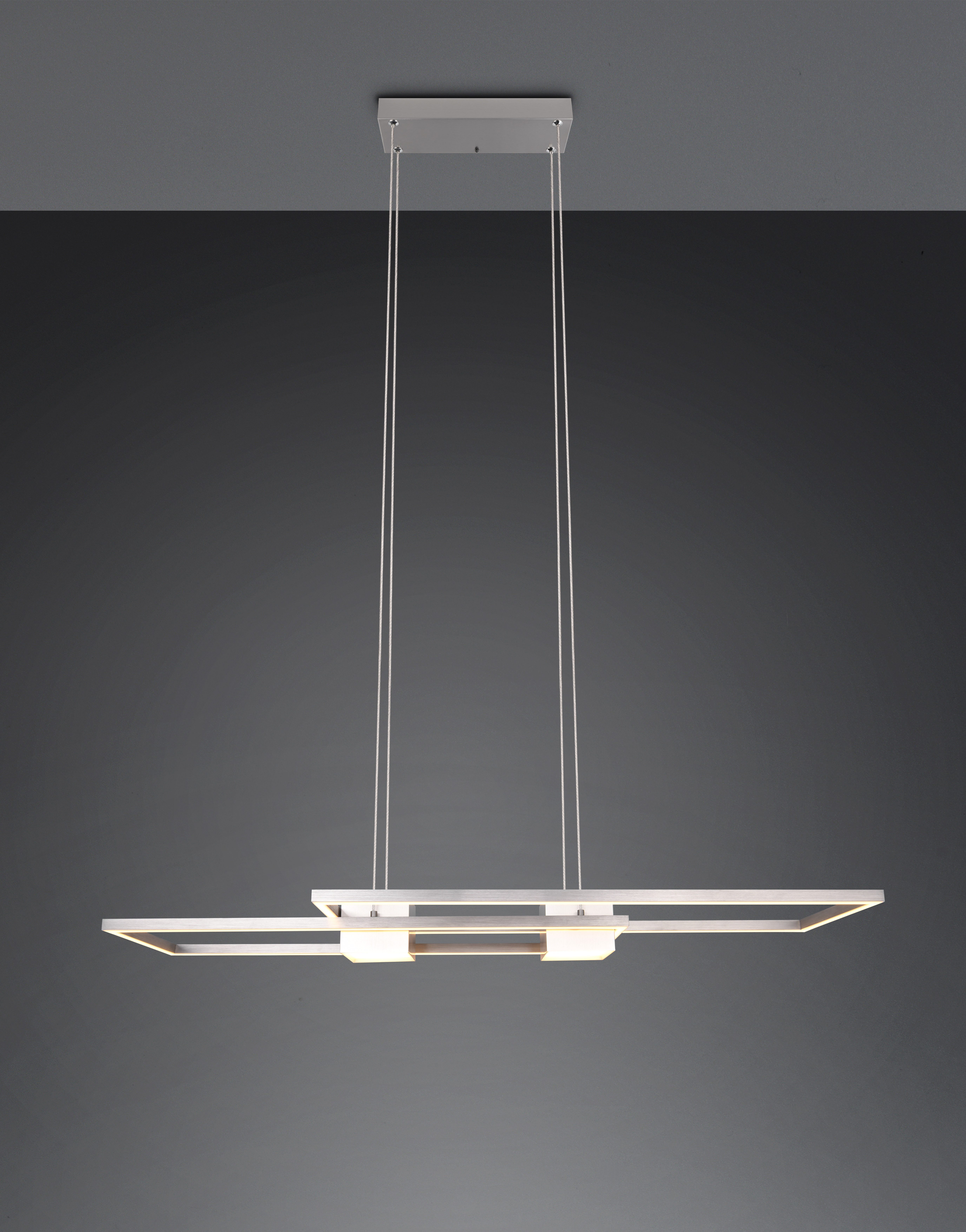 TRIO Leuchten LED Pendelleuchte ALBANY, LED Hängelampe Wohnzimmer mit Fernbedienung, dimmbar, CCT, Dimmfunktion, LED fest integriert, warmweiß - kaltweiß, Lichtfarbe einstellbar, Memoryfunktion, Nachtlicht, up-and-down Licht