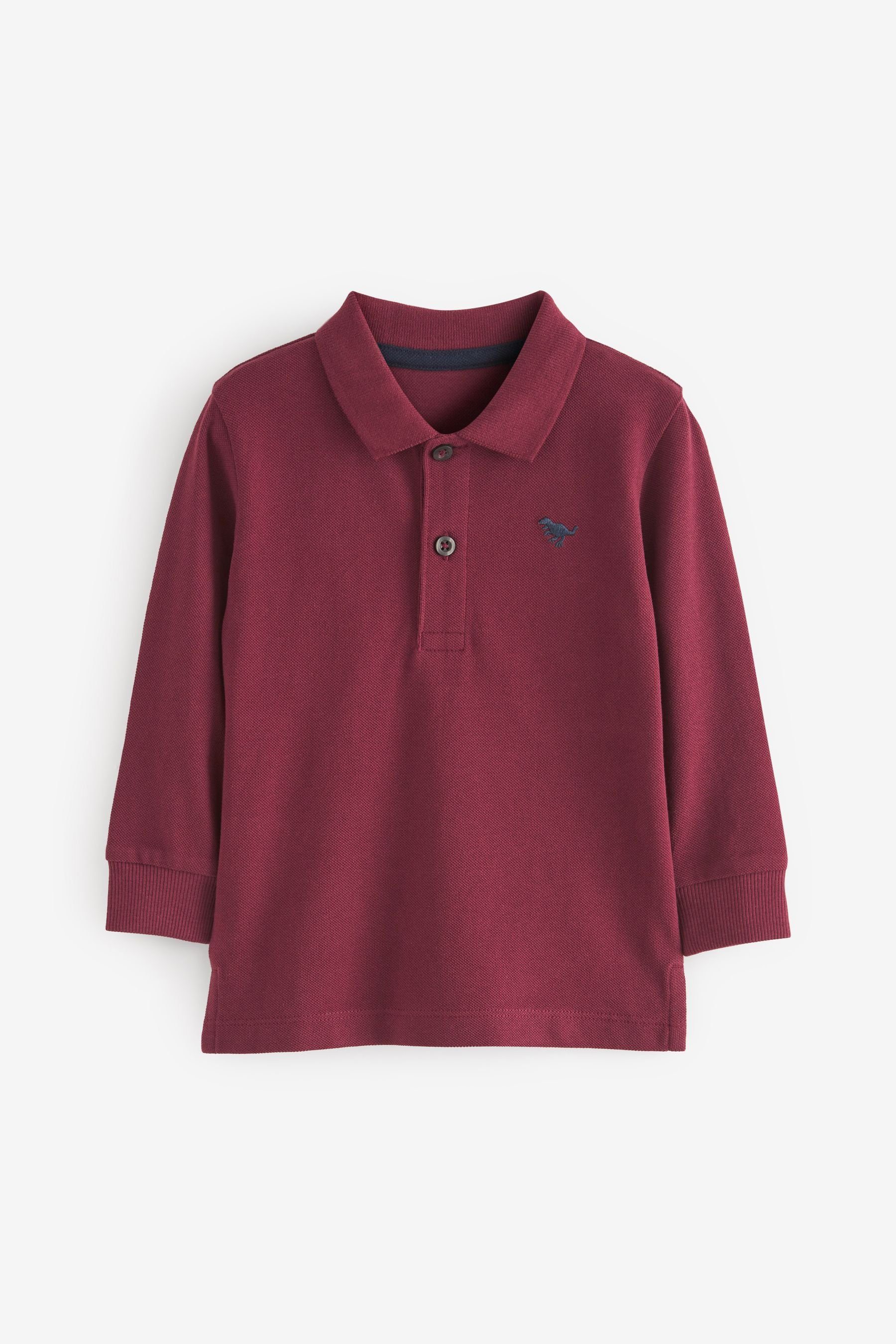 Next Langarm-Poloshirt Langärmeliges Polo-Shirt (1-tlg) Berry Red