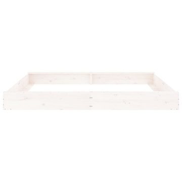 vidaXL Sandkasten Sandkasten mit Sitzen Weiß Quadratisch Massivholz Kiefer