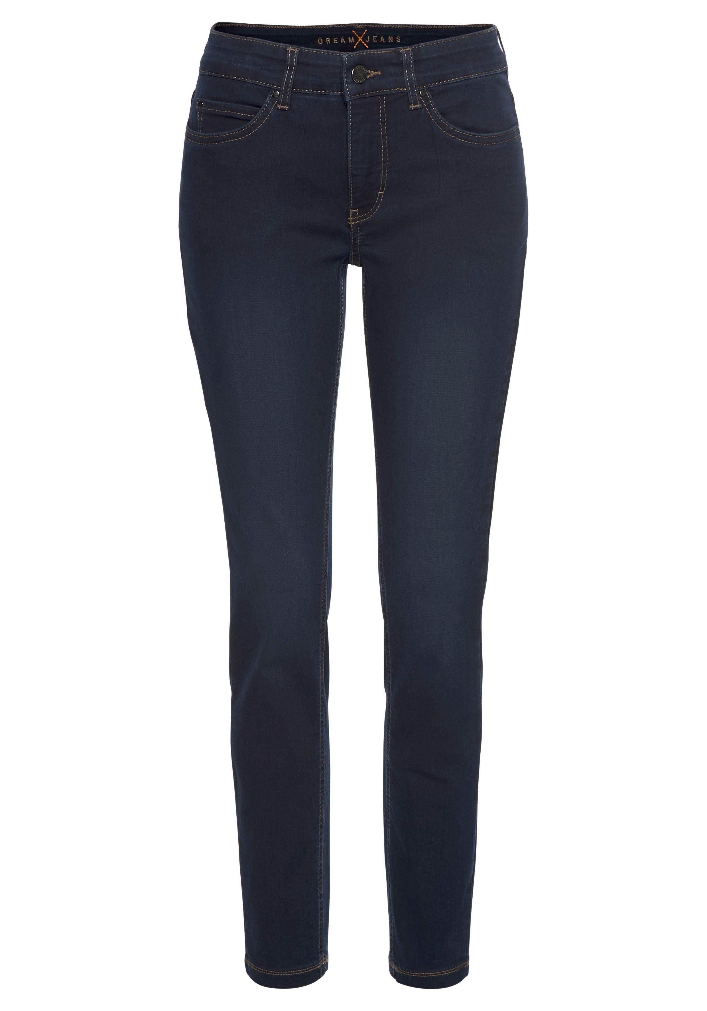 sorgt perfekten wash den blue Dream für Hochelastische Qualität Skinny-fit-Jeans dark MAC Sitz Skinny