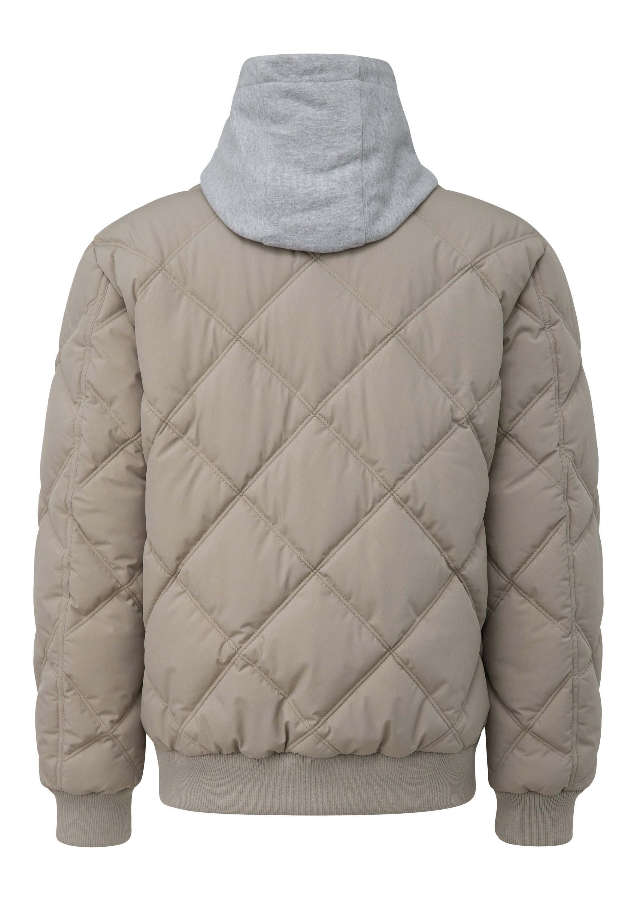 QS Winterjacke Outdoor-Jacke Wattierte Bomberjacke mit abnehmbarer Jerseykapuze