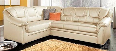 DOMO collection Ecksofa Montana, zeitlose Rückensteppung, bequeme Armlehnen, L-Form, wahlweise mit Bettfunktion