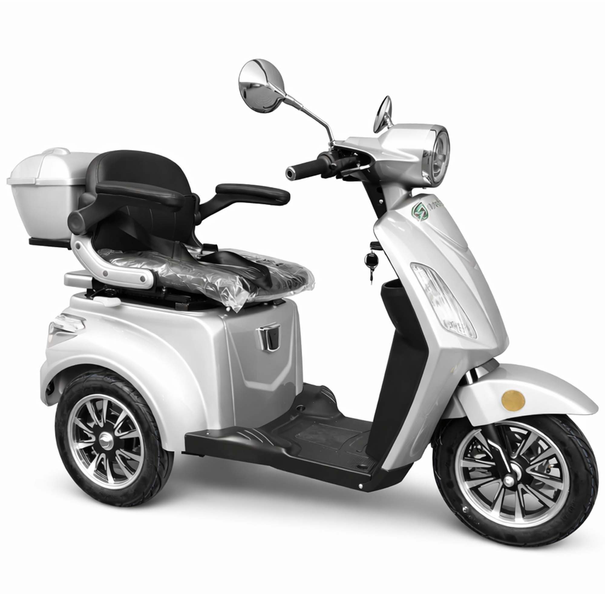 Urban Hopper E-Motorroller Elektro Seniorenmobil 3-Rad Elektroroller Urban Hopper Best Ager Li, 1000 W, 6 km/h, Lithium Akku Alarmanlage Top-Case Fernbedienung ca 60KM 3 Gang COC