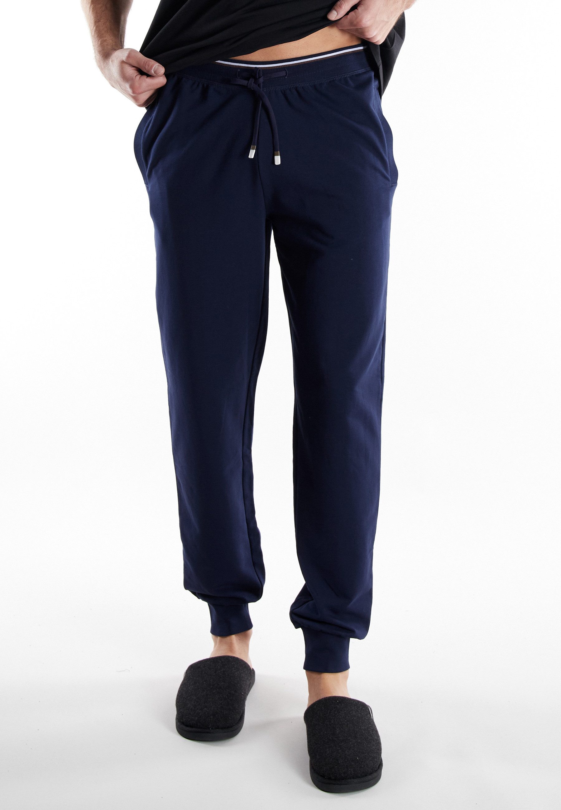 bugatti Pyjamahose Bologna mit Seitentaschen, niedriger Bund, bequem, elast günstig online kaufen