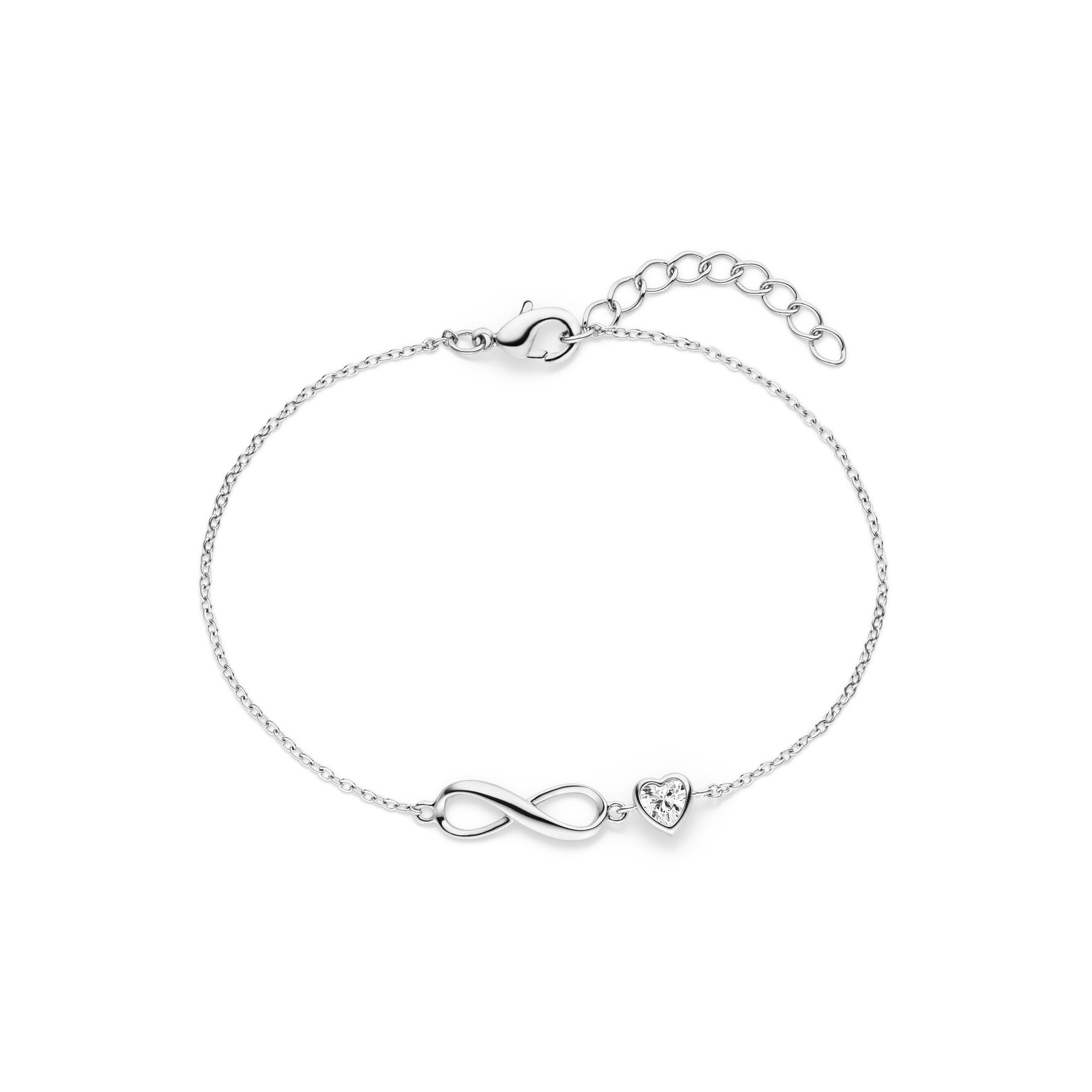 Tamaris Armband Schmuck Edelstahl Infinity Style, Unendlichkeitsschleife/Herz, mit Zirkonia (synth)