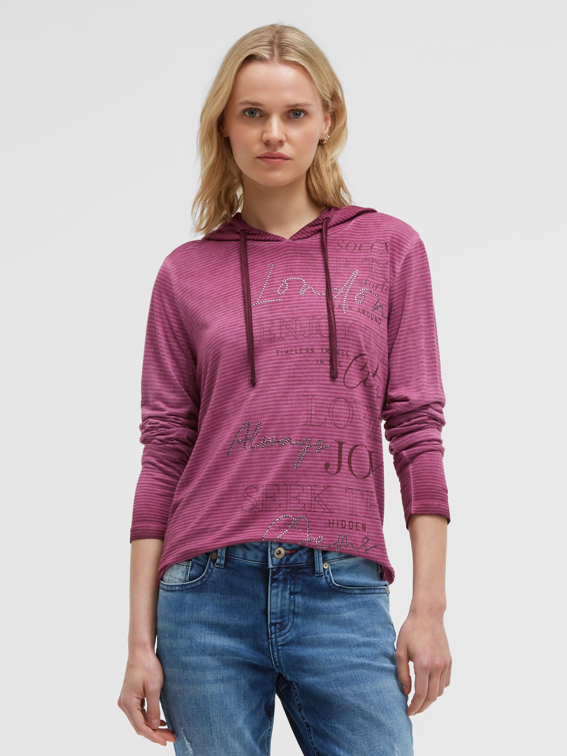SOCCX Langarmshirt mit Glitzersteinchen
