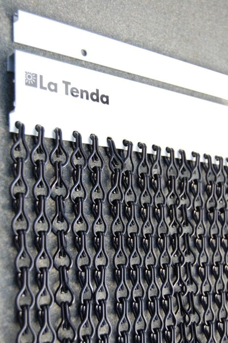 La Tenda Türvorhang ALUSAX 2 Kettenvorhang schwarz, Hakenaufhängung, transparent, 90 x 210 cm, Aluminium - Länge und Breite individuell kürzbar