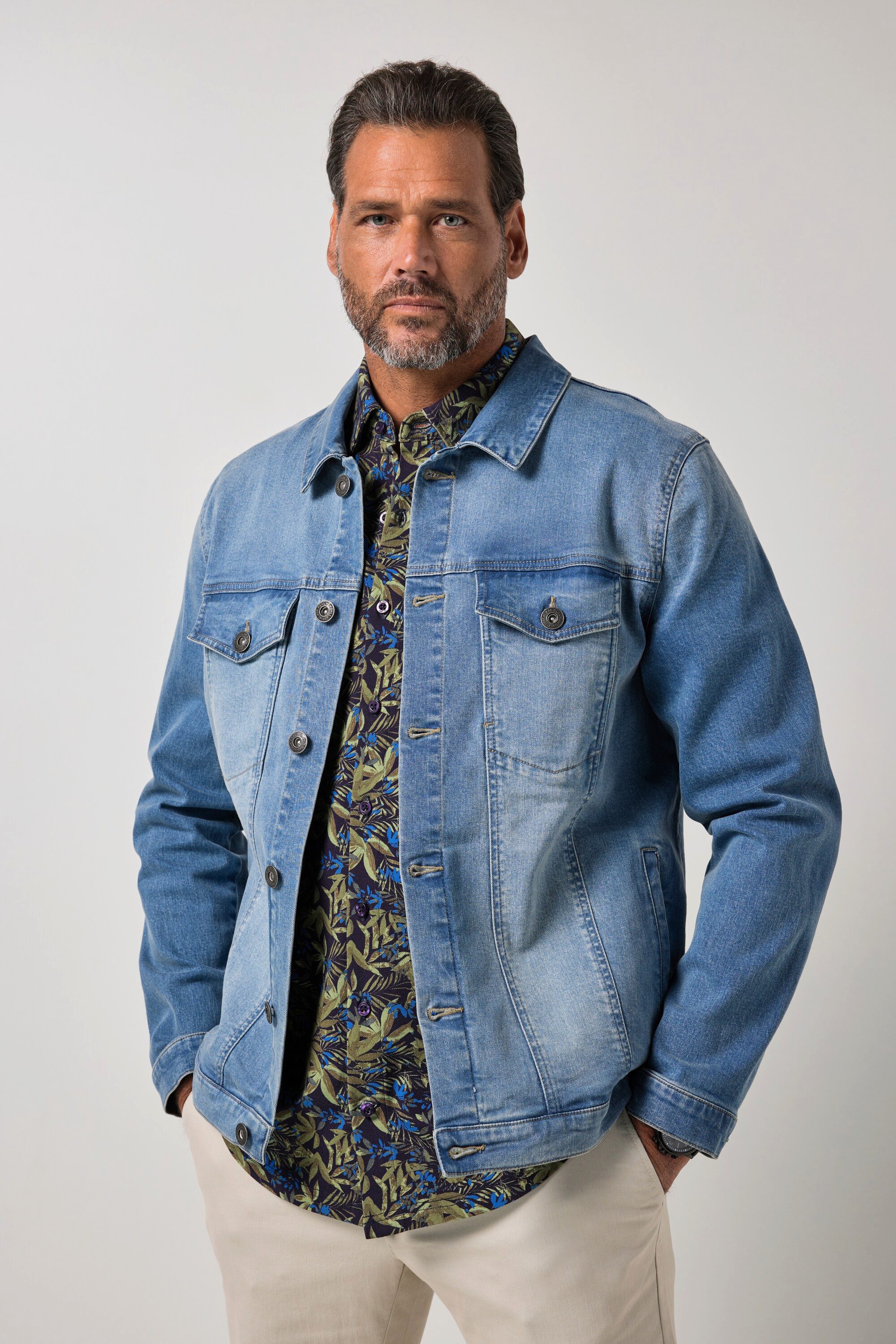 JP1880 Funktionsjacke Jeansjacke Ultra FLEXNAMIC® Denim viele Taschen