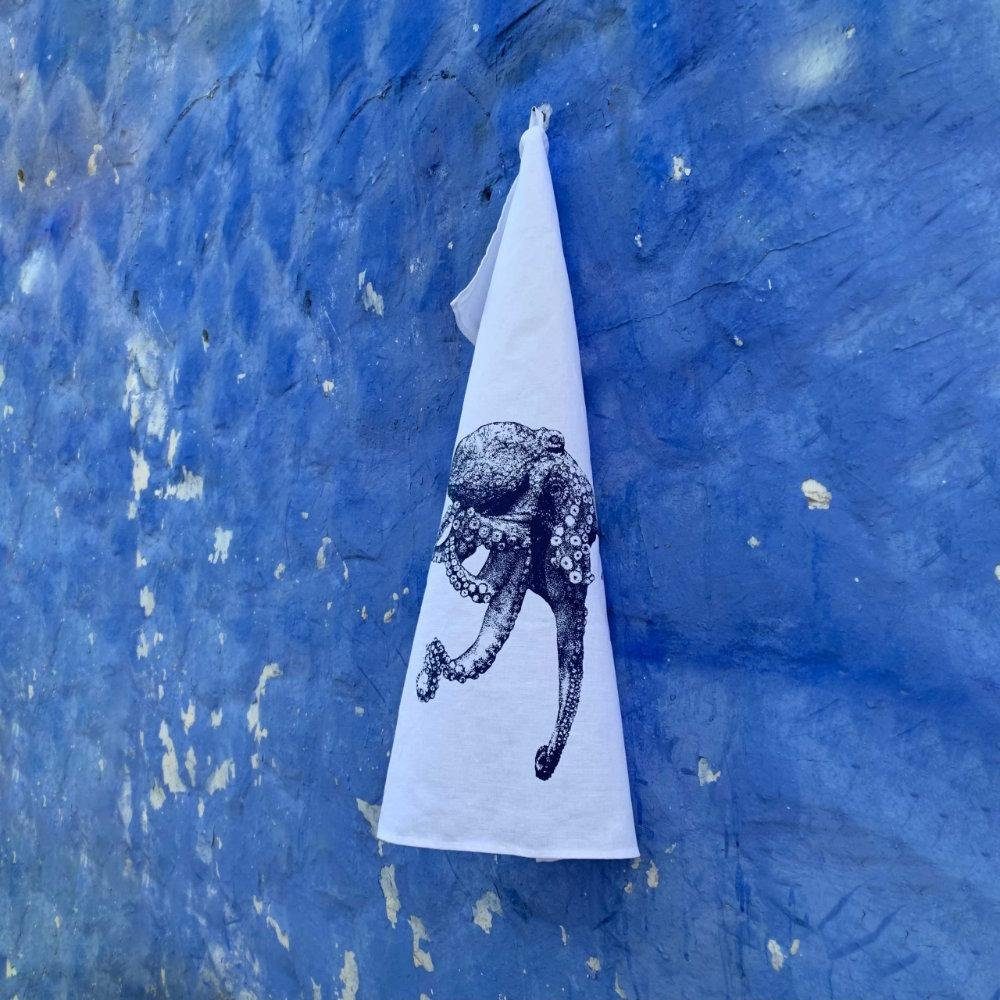 Frohstoff Geschirrtuch Geschirrtuch Oktopus Blau günstig online kaufen