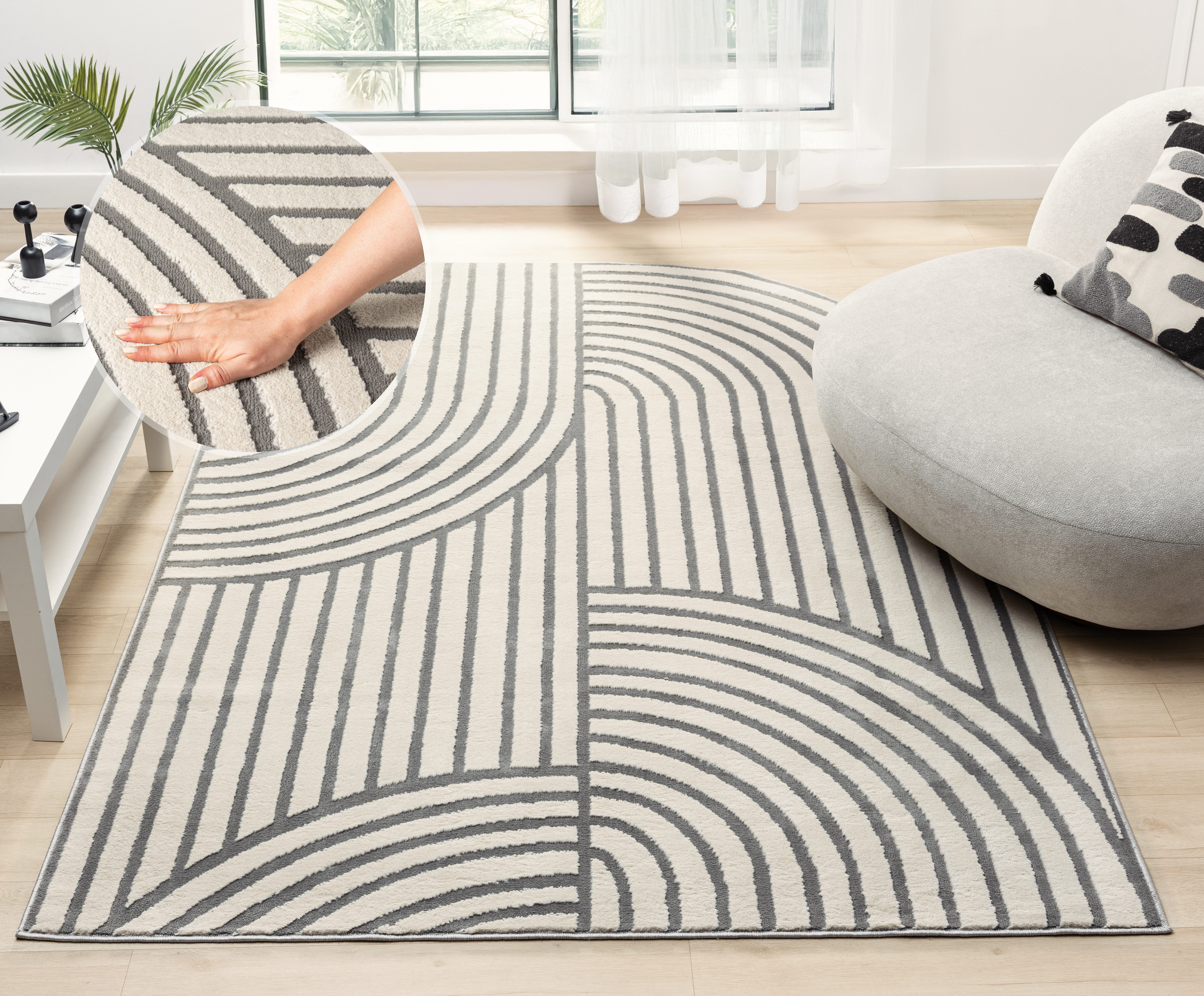 s.Oliver Teppich Cilla, besondere Form, modernes Design, dichte Qualität, rechteckig, Höhe: 11 mm, Woll-Look, Skandi, Boho, leichter Glanz, Wohnzimmer, Schlafzimmer