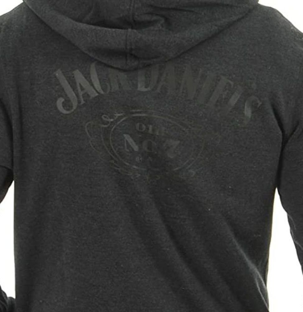 Jack Daniels Sweatshirt Jack Daniels Damen Kapuzenjacke Sweatshirt mit Kapuze Hoodie Grau mit RV