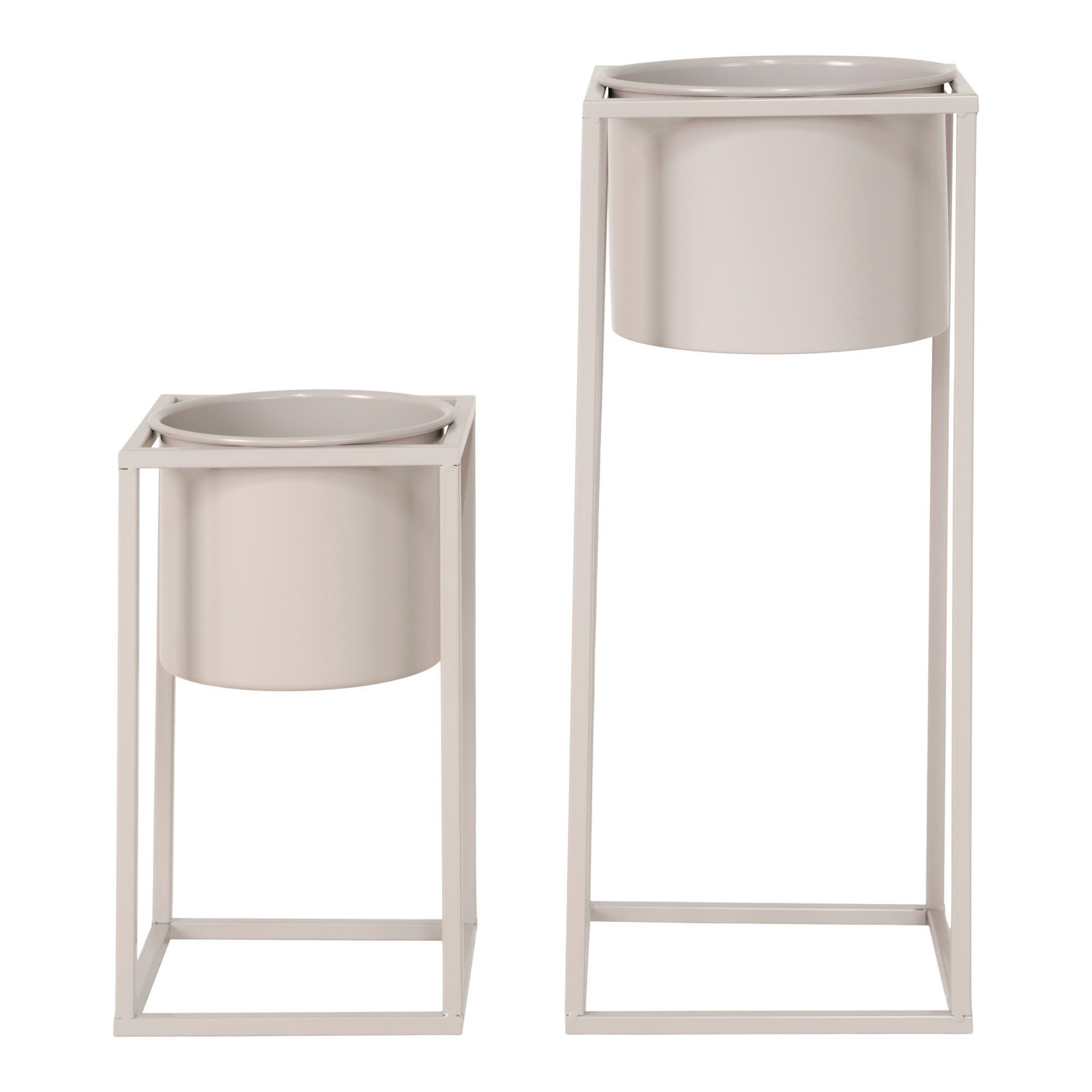 tinkaro Blumentopf Marla Blumentopf-Set 2-teilig Stahl 17/19,5 cm Beige Grau (1 St), Harmonisches Pflanzkübel-Set für verschiedene Pflanzen im Innenraum. Reduzierter Preis € 57,95. Unverbindliche Preisempfehlung € 80,95