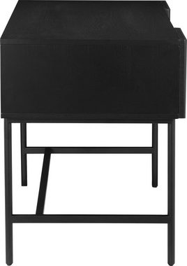 Guido Maria Kretschmer Home&Living Schreibtisch Dave, in Breite 120 bzw. 160 cm, furnierte Oberfläche, Schubladenfronten im Retrostil, Metallgestell