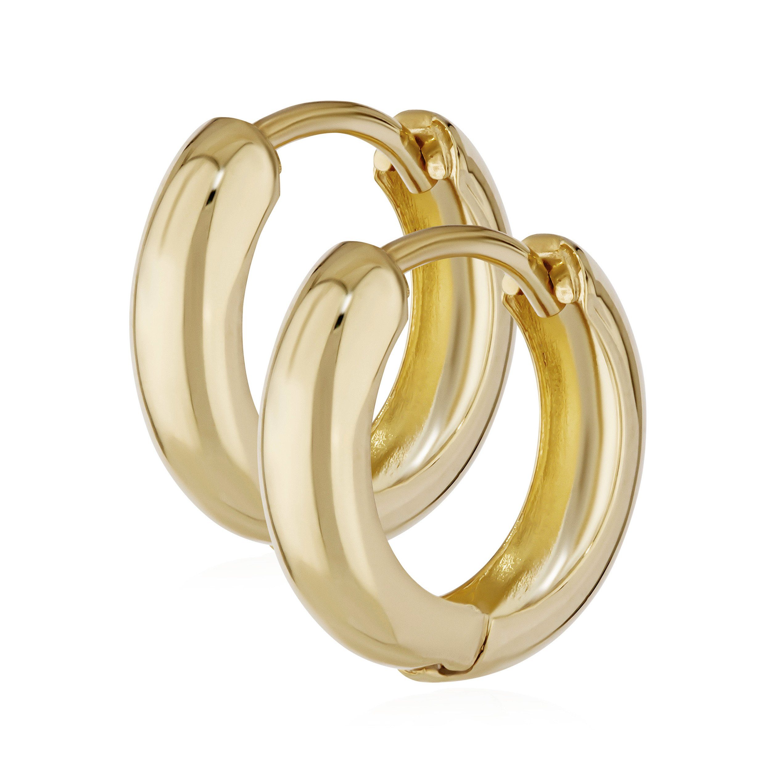 NKlaus Круглі сережки Paar 585 Gelbgold Круглі сережки Сережкиn 12,2 X 3, (Damen)