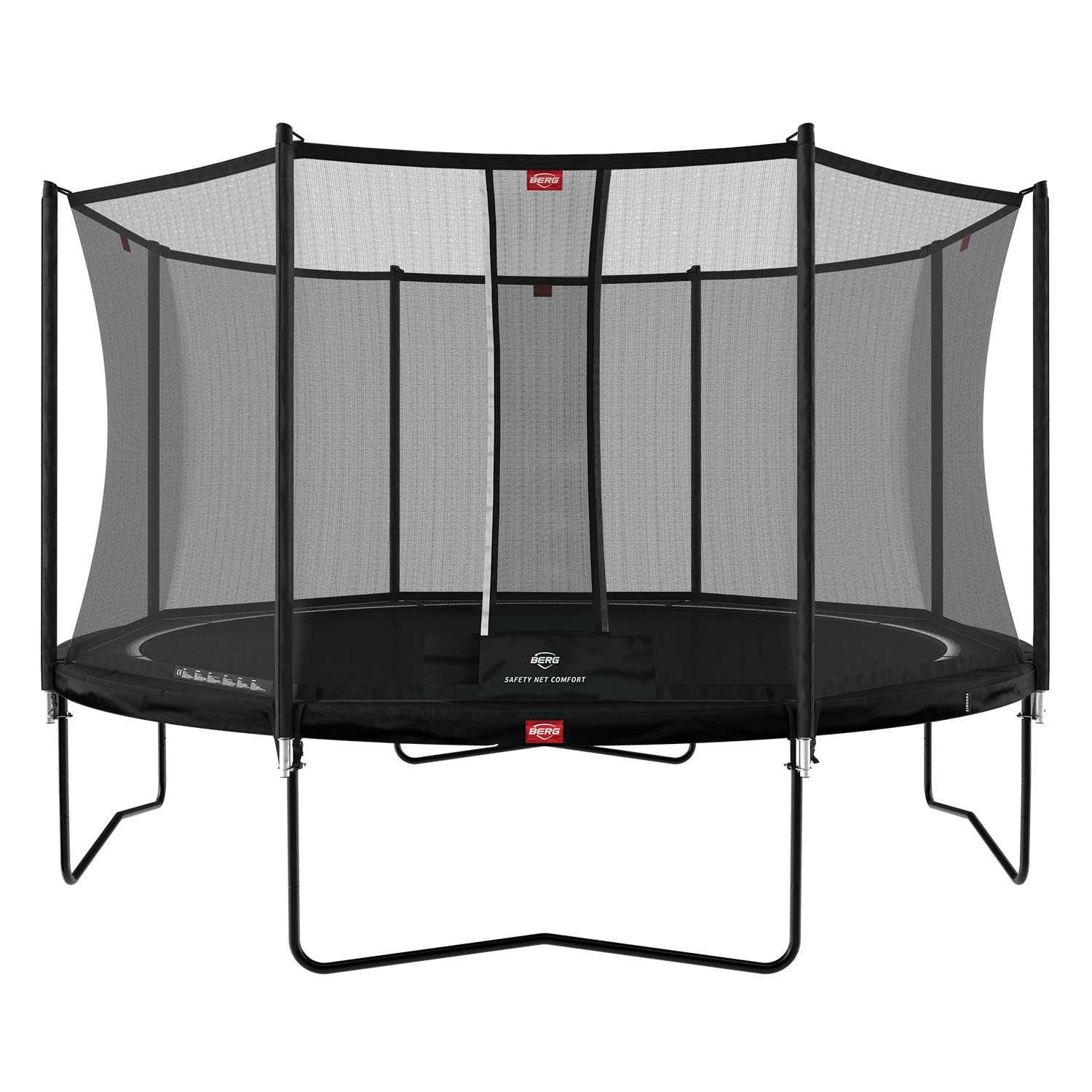 Berg Gartentrampolin rund 380 cm schwarz mit Sicherheitsnetz Comfort Favorit Regular