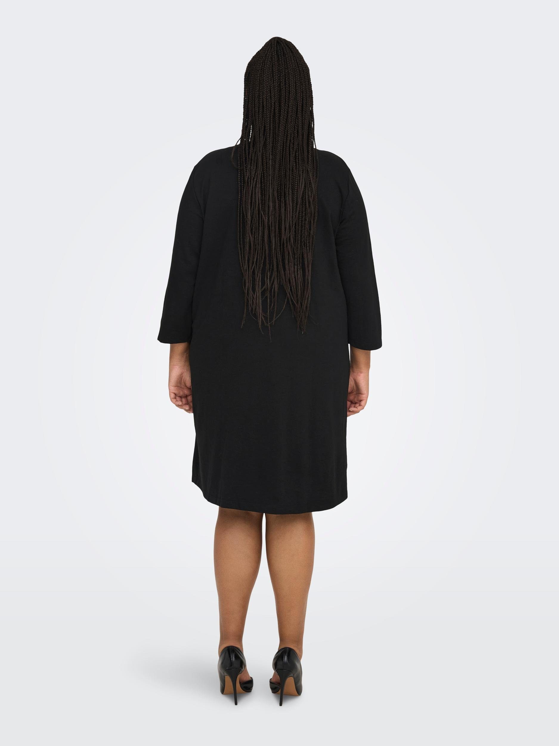 JRS CARMAKOMA BLING CARGENEVA 3/4 DRESS Jerseykleid Black ONLY Detail:SILVER SEQUINS