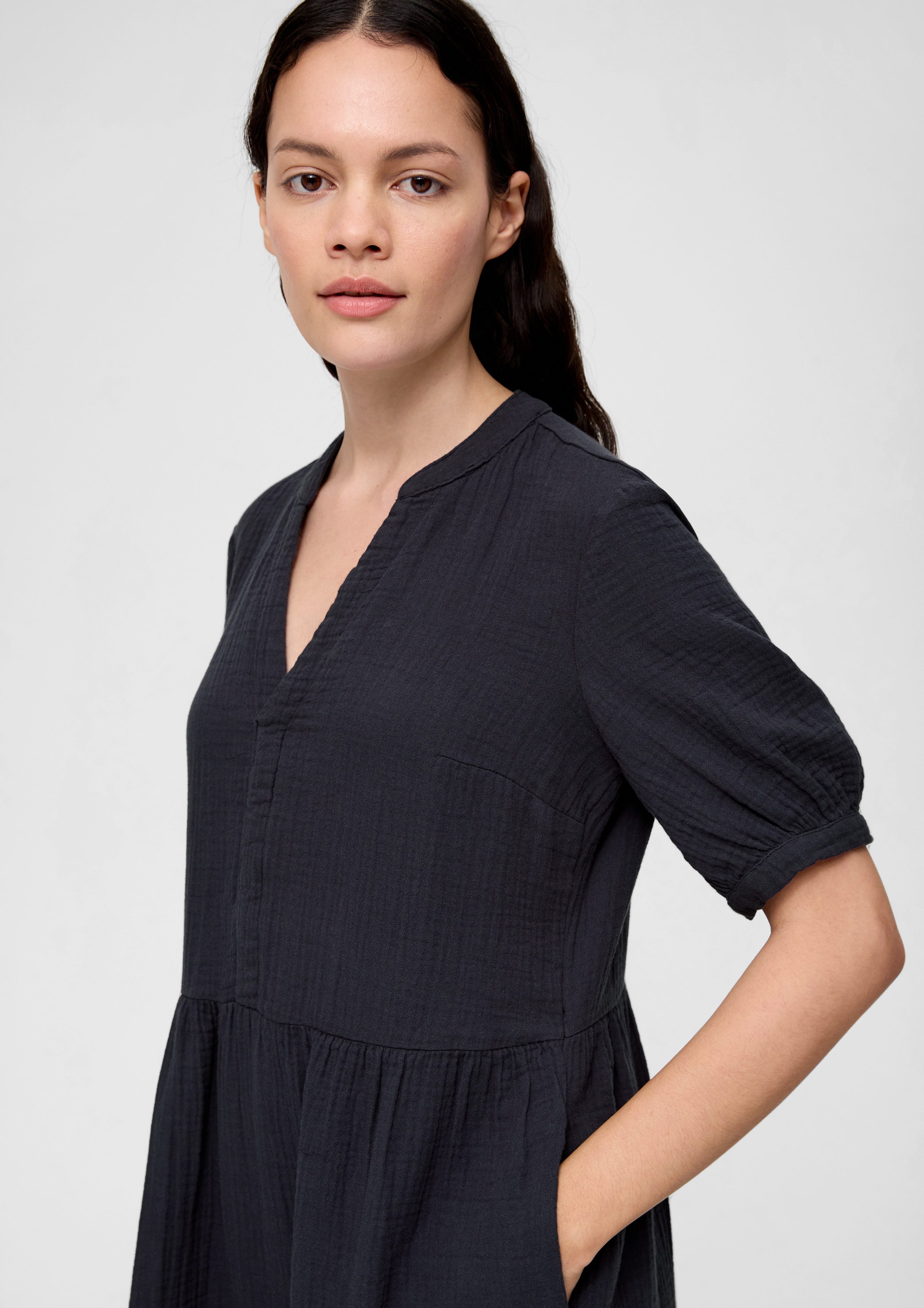 s.Oliver Minikleid Crinkle-Kleid mit Volants im günstig online kaufen