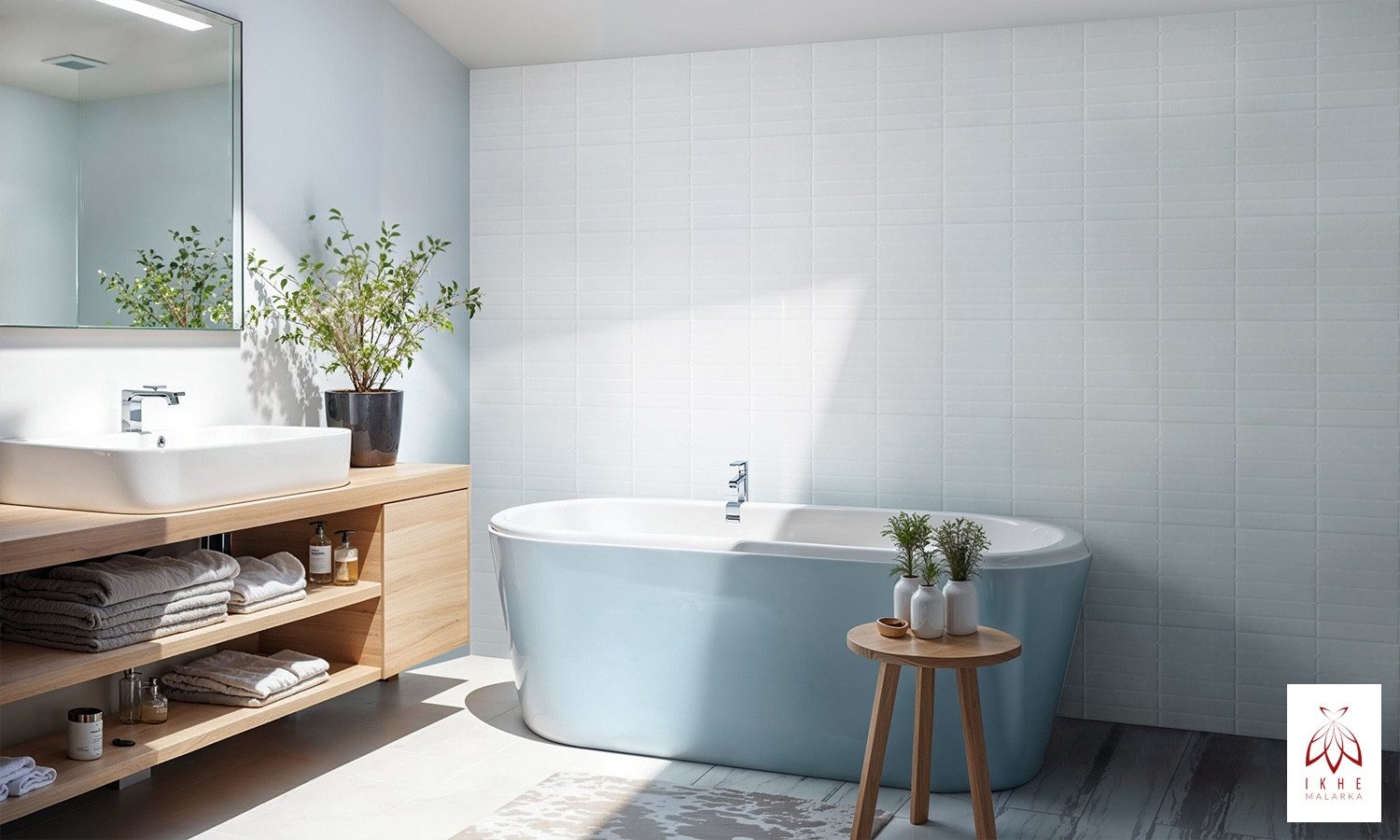 IKHEMalarka 3D Wandpaneel Selbstklebend Tapete Paneele Kunststoff Fliesen Bad Küche, BxL: 29,00x23,00 cm, 0,06 qm, (1 Stück = 0.065m², 1 Stück = 0.065m) Fliesen Imitat Aufkleber