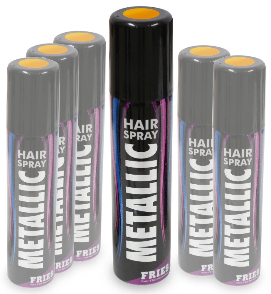 Fries Haarfarbe Metallic Color Haarspray 100 ml Pink Bronze Rot Blau Grün Lila, Metallic-Haare für jeden Partylook